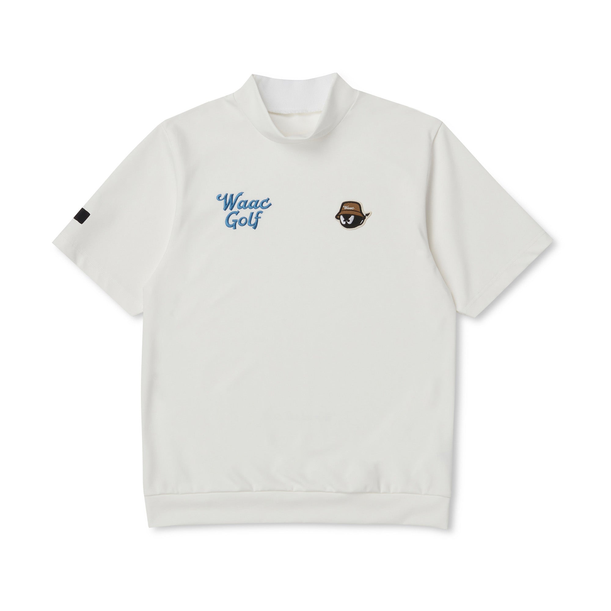 MEN ダブルロゴポンチモックネック ホワイト