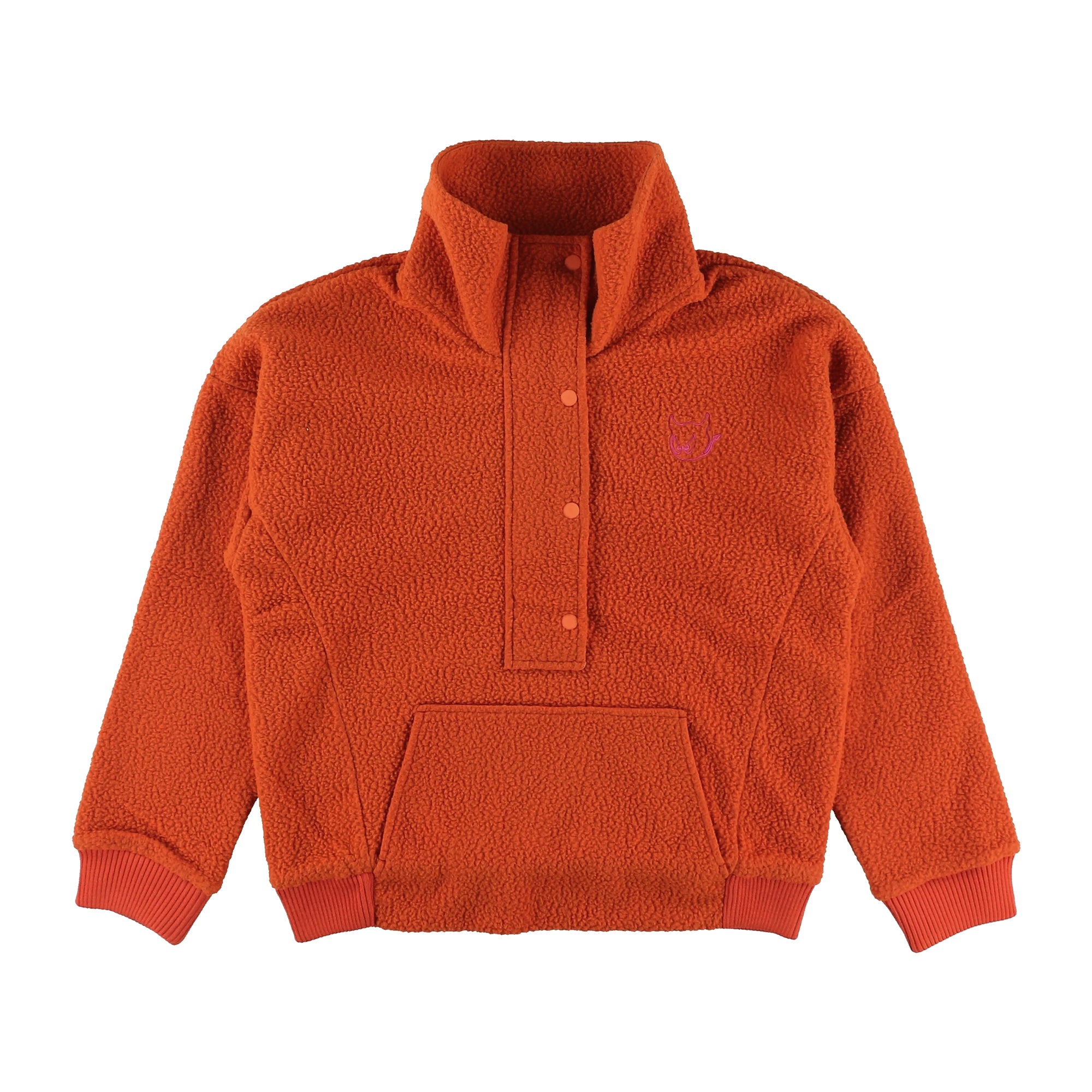 WOMENS リサイクルボアフリース 長袖プルオーバー オレンジ/072234091