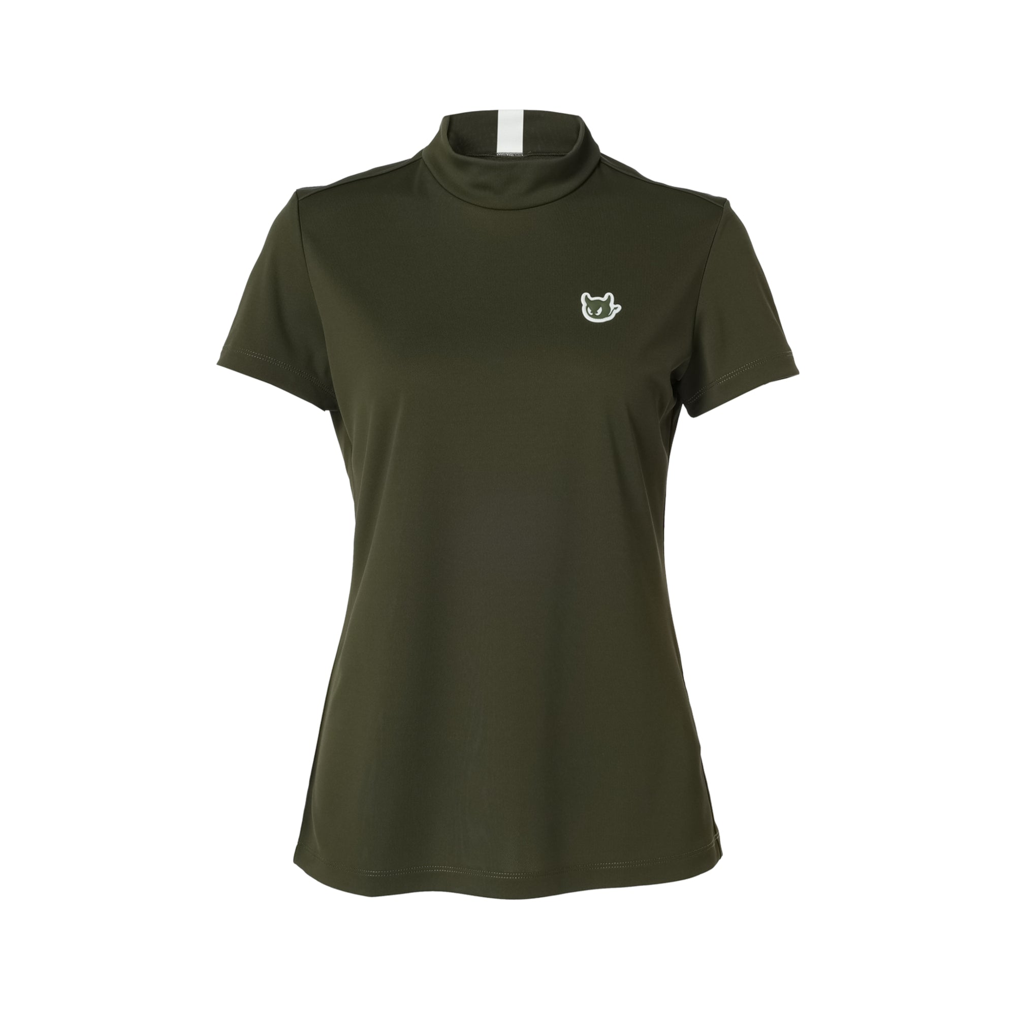 WOMENS バックハニカム 半袖モックネック カーキ/072244060