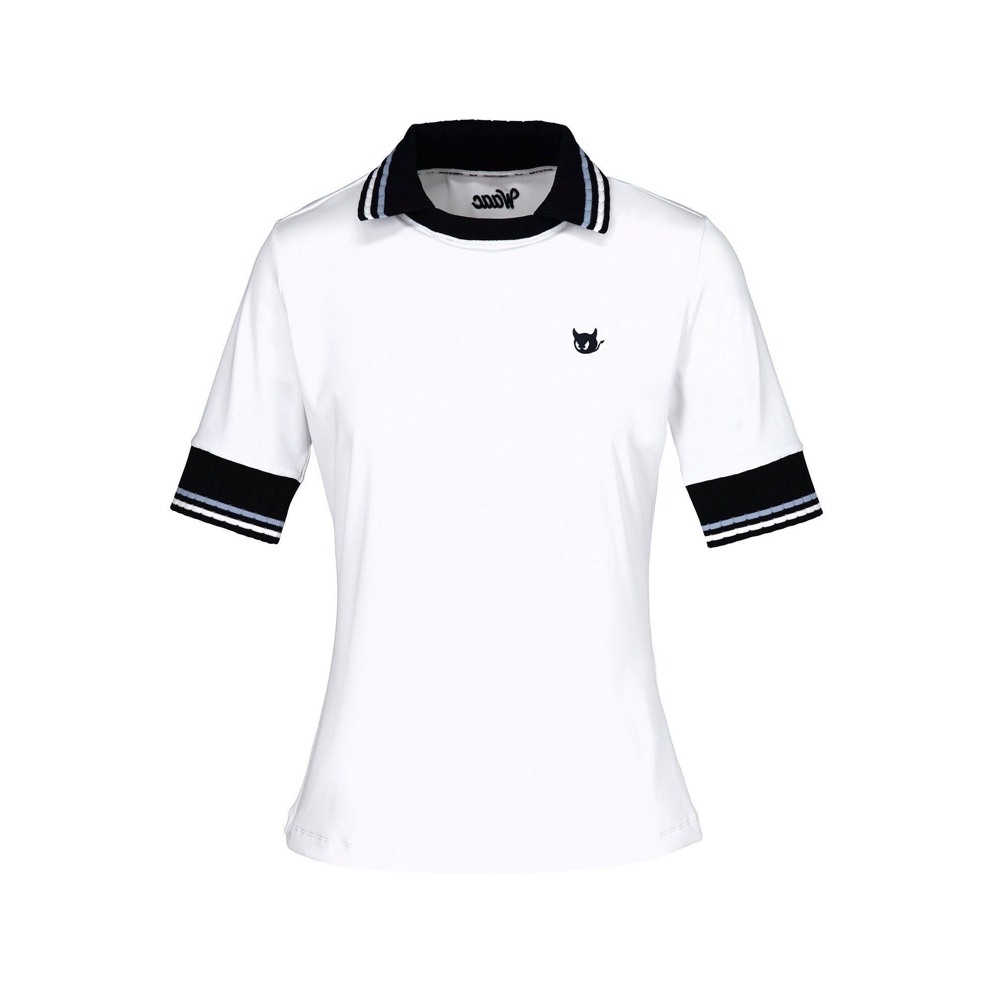 WOMEN カラーブロック リブポロシャツ ホワイト