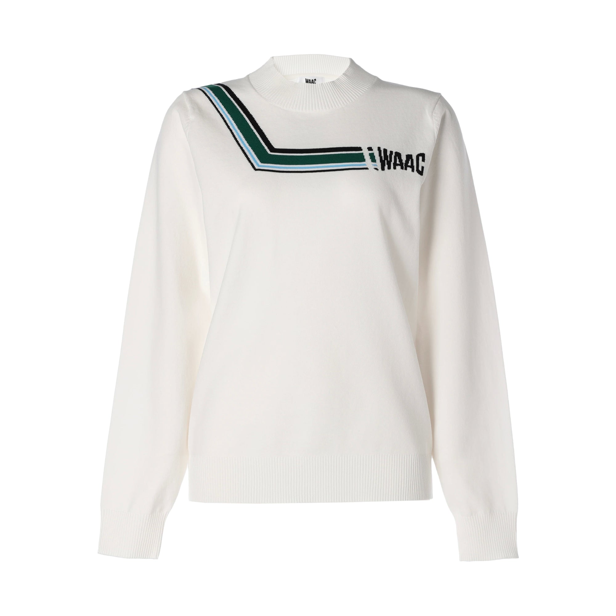 WOMENS 変形ボーダーニット 長袖プルオーバー ホワイト/072242760