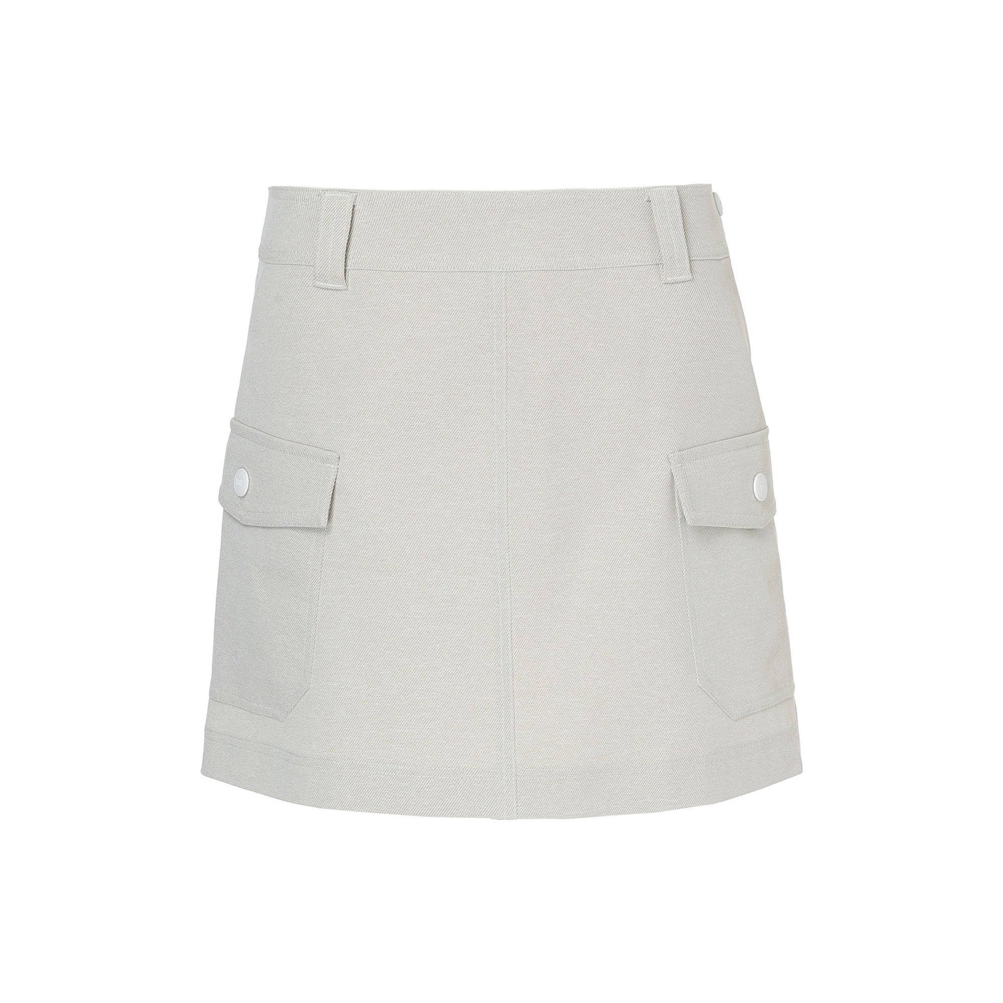 WOMEN バックプリーツスカート グレー