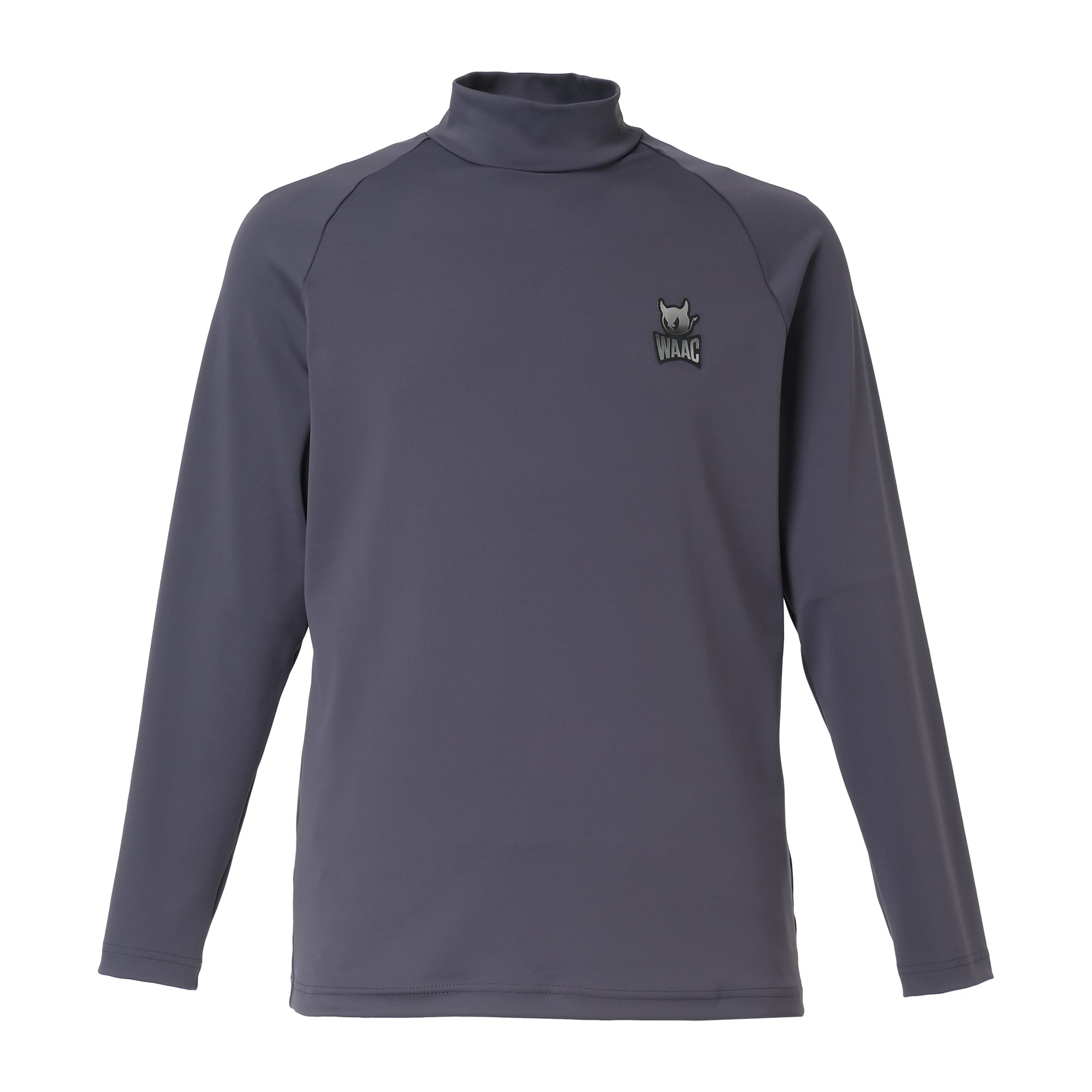 WAAC モックネックシャツ チャコールMサイズ　ワックジャパン MEN BASICベア天竺長袖モックネック チャコール