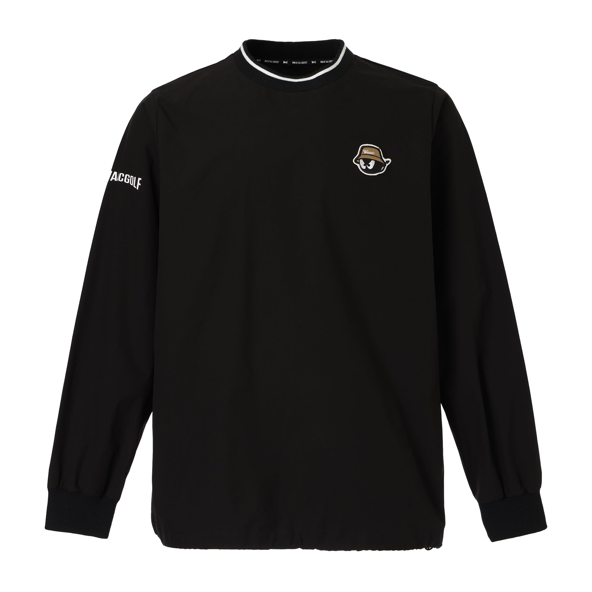 MEN ストレッチタフタバックロゴプルオーバー ブラック