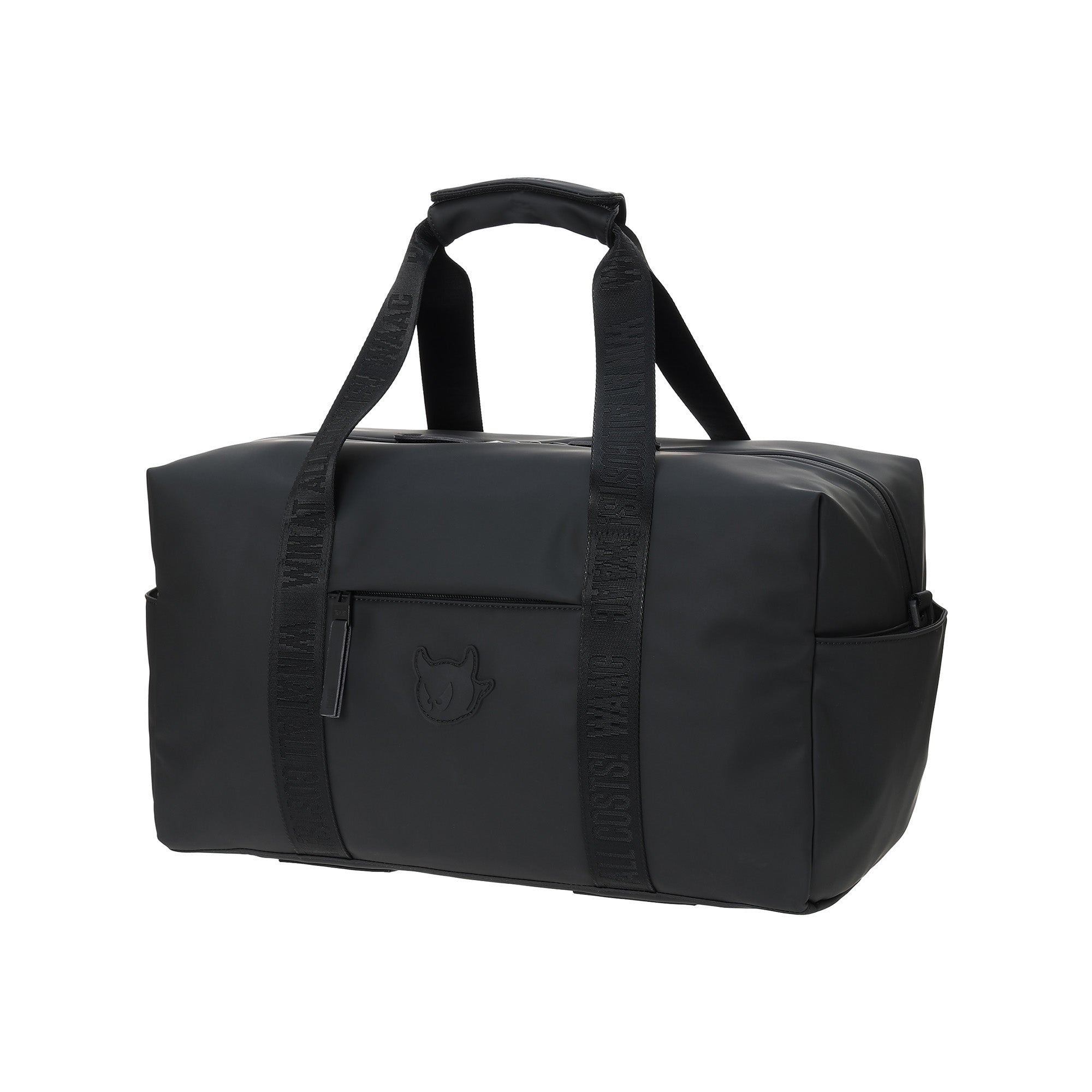 UNISEX MATTE FAUX LEATHER ボストンバッグ ブラック