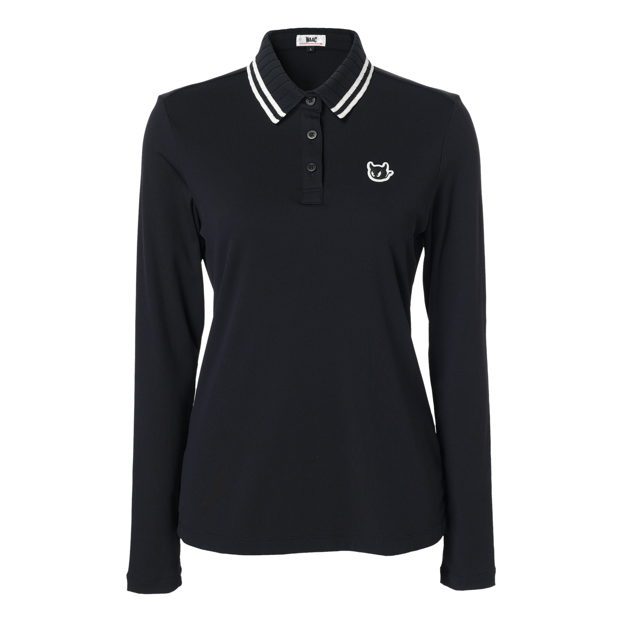 24AW】WOMENS リブポロシャツ ブラック/072244061 