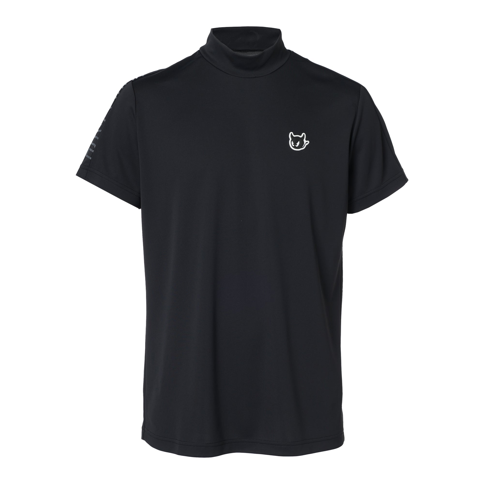 MENS バックハニカム 半袖モックネック ブラック/072244010
