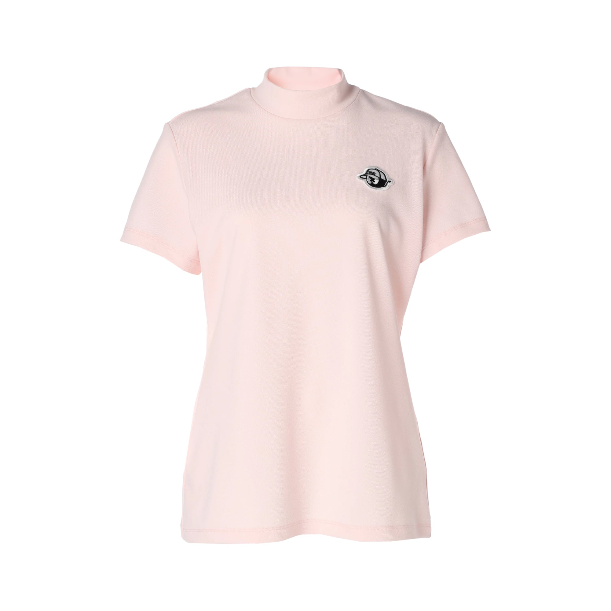 WOMEN リサイクル鹿の子モックネック ピンク