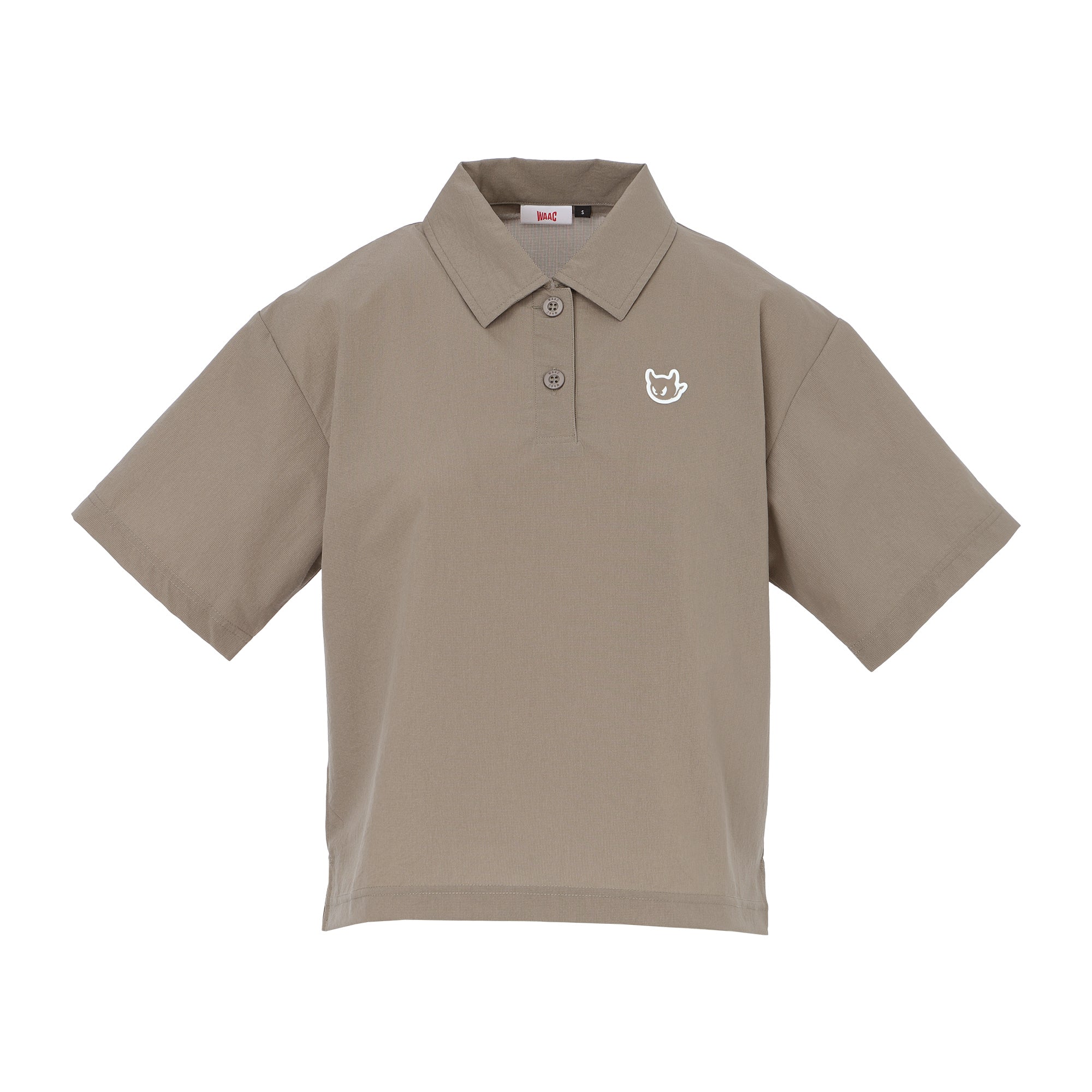 WOMEN COOLDOTSミニリップストップ ハーフジップ キャメル