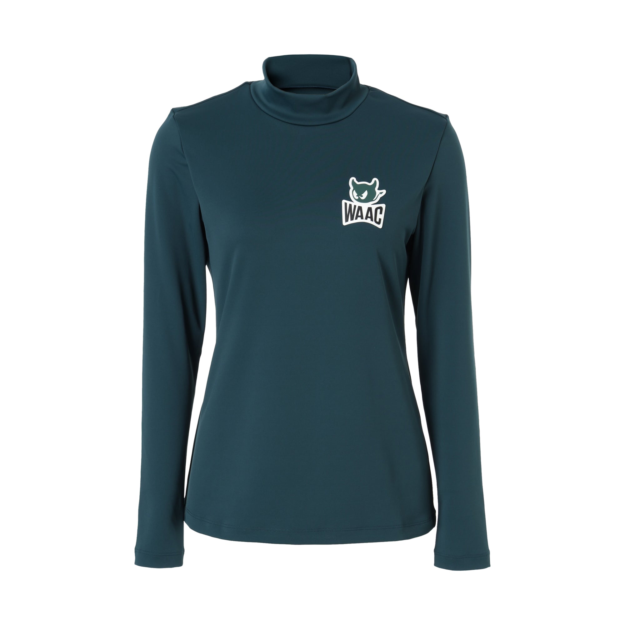 WOMENS PLAYERS EDITION BASICベア天竺 長袖モックネック ダークグリーン/072244050