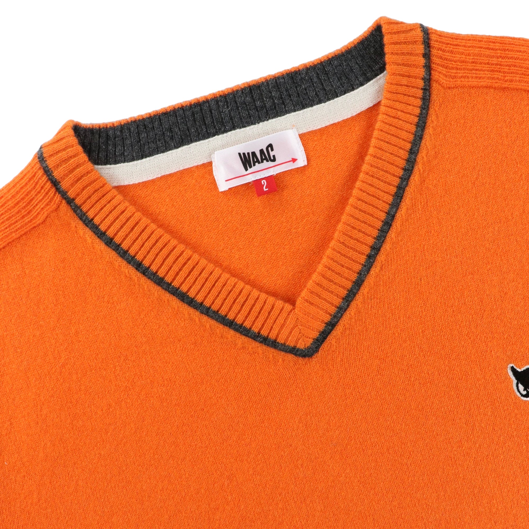 MEN AURORAカシミヤ 長袖プルオーバー オレンジ