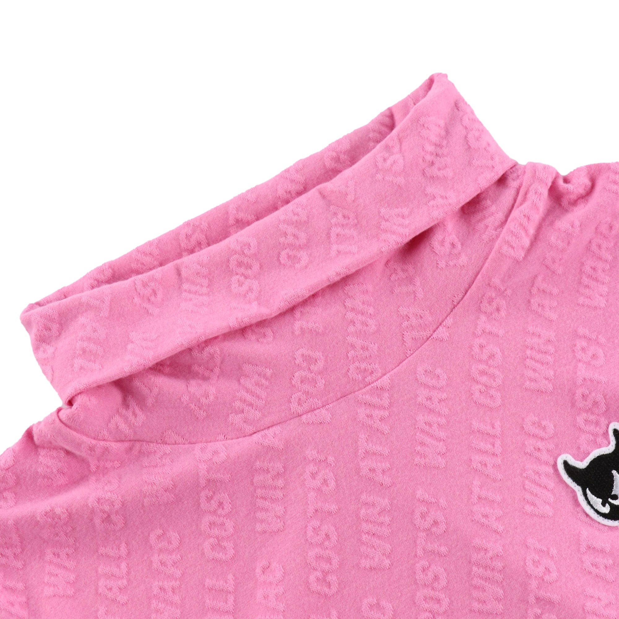 WOMEN ロゴエンボス起毛JQD 長袖モックネック パウダーピンク