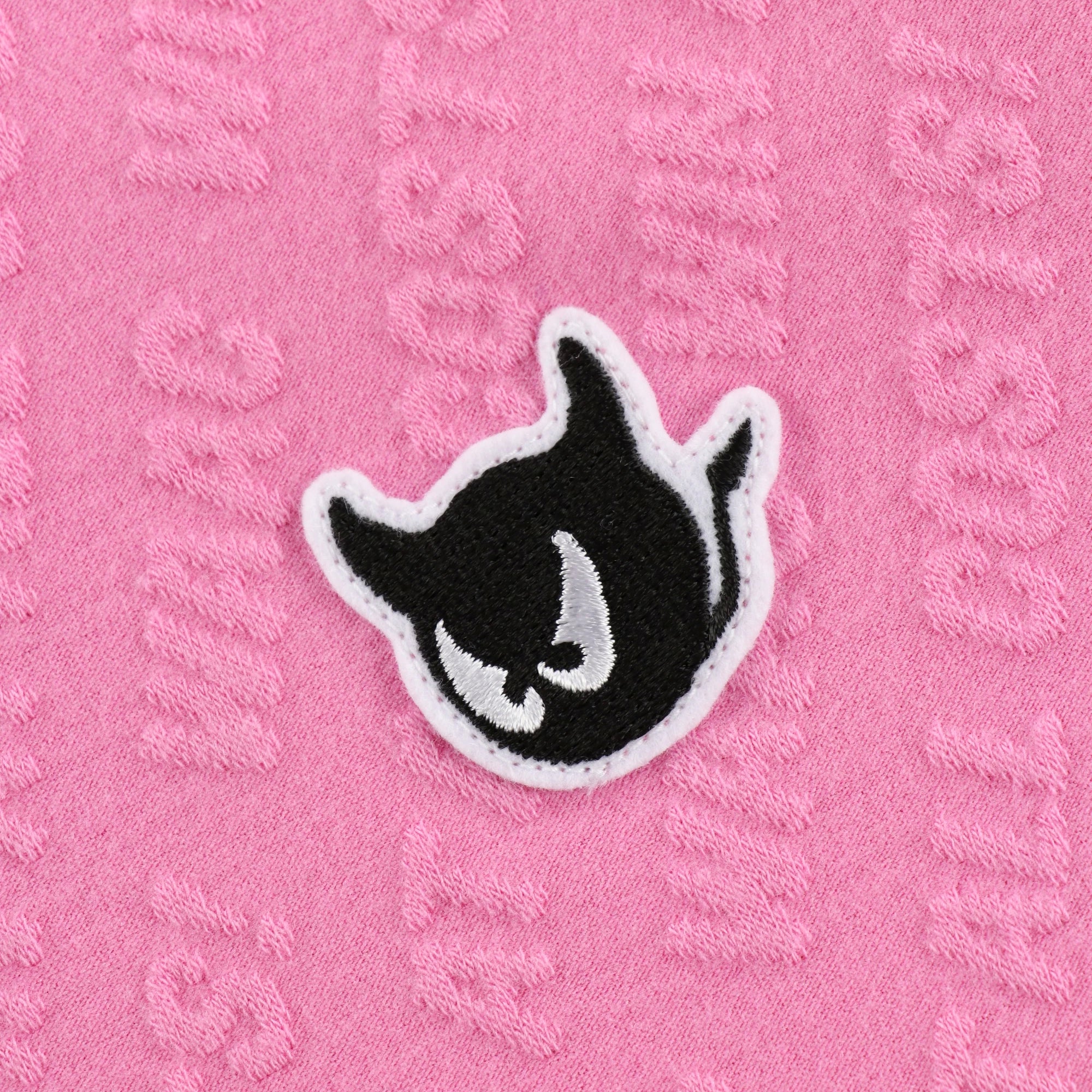 WOMEN ロゴエンボス起毛JQD 長袖モックネック パウダーピンク