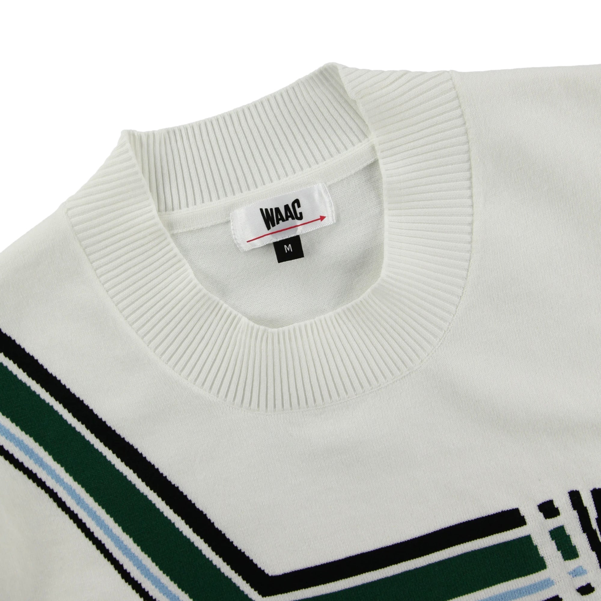 MENS 変形ボーダーニット 長袖プルオーバー ホワイト/072242710