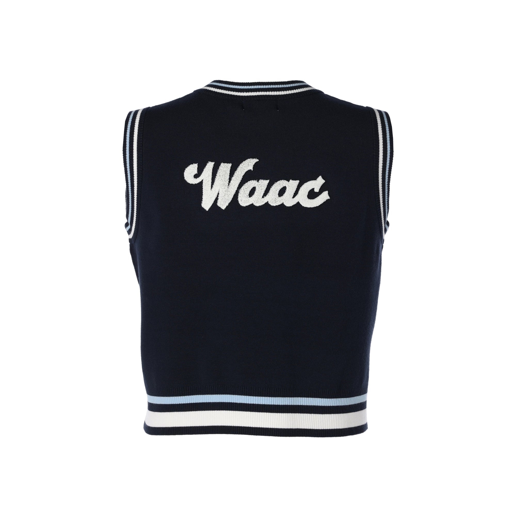 WOMENS カラーラインニットベスト ネイビー/072242780