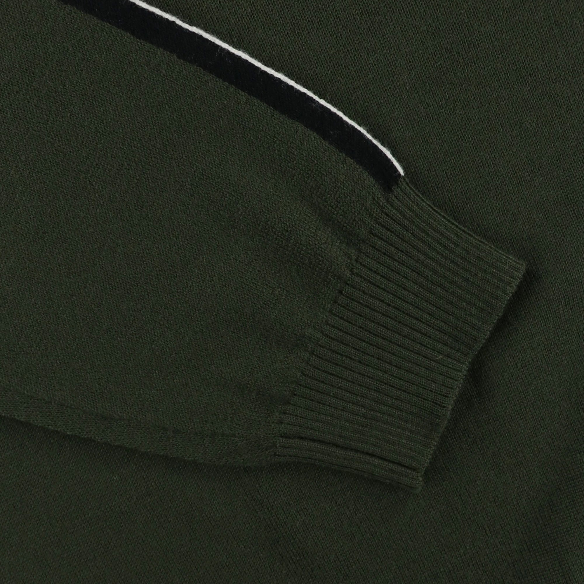 MENS CASHWOOL SWE 長袖プルオーバー オリーブ/072234730