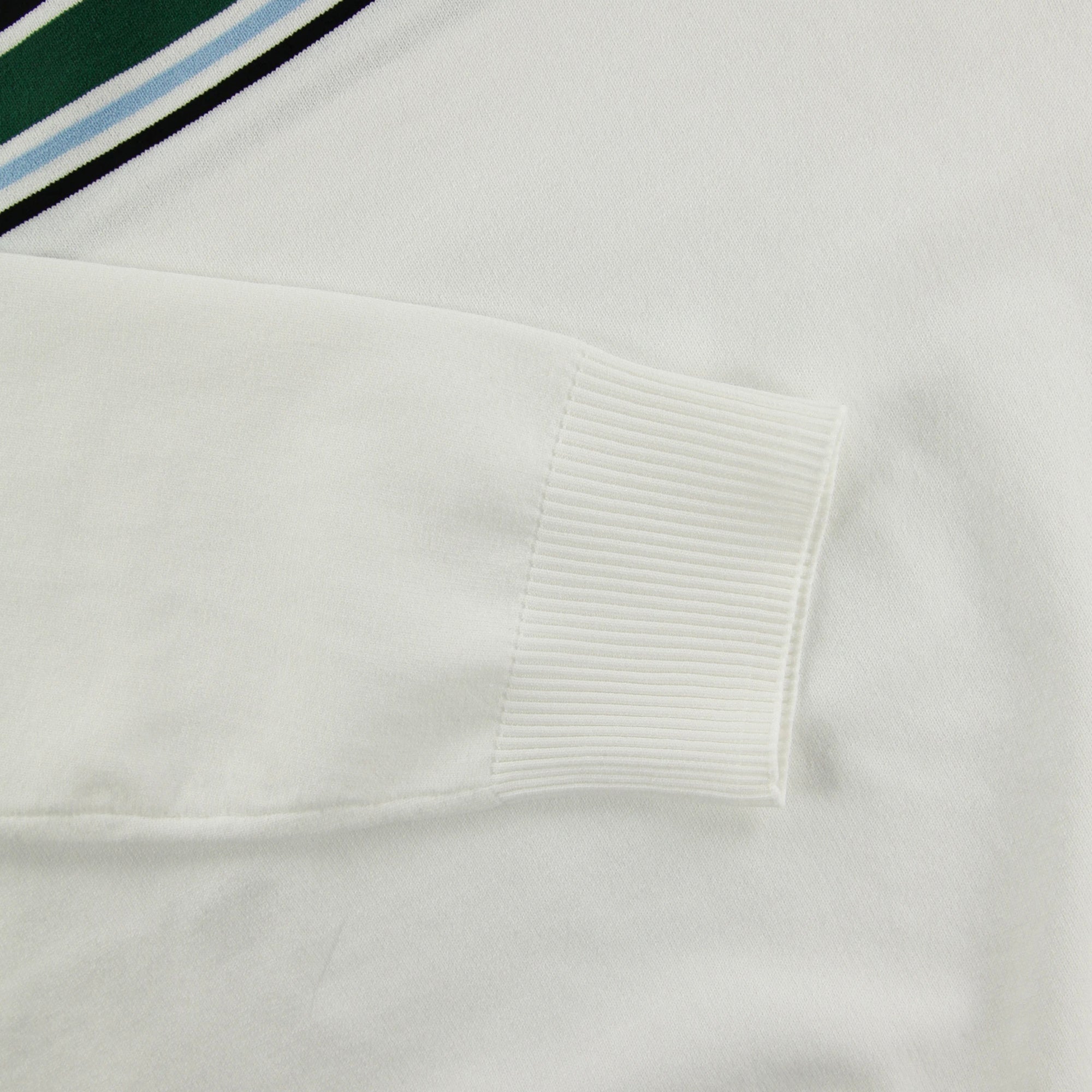 MENS 変形ボーダーニット 長袖プルオーバー ホワイト/072242710