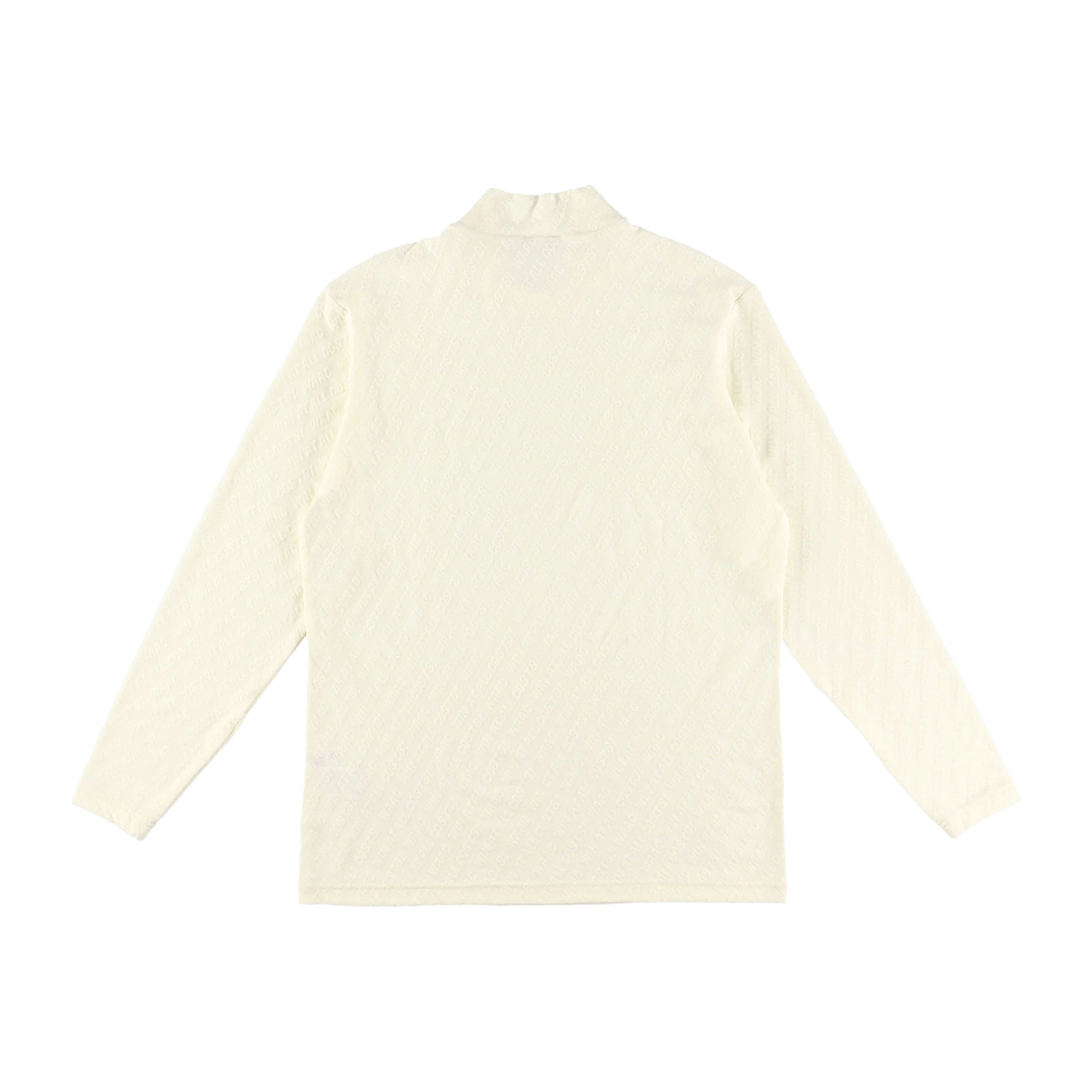 MENS ロゴエンボス起毛JQD 長袖モックネック ブラック/072234030