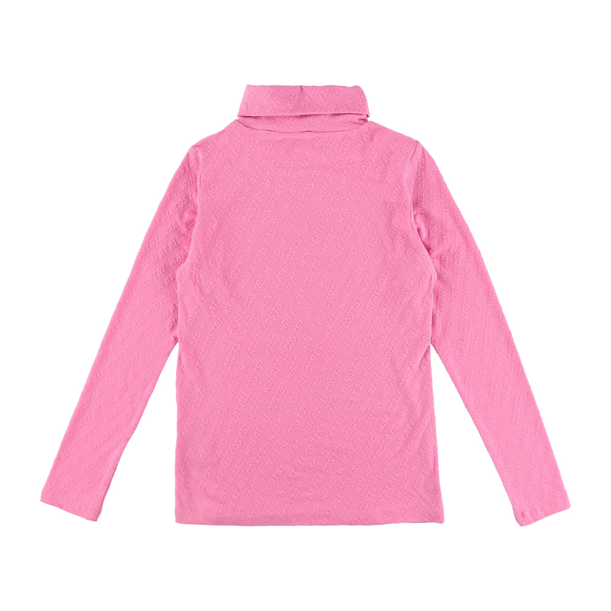 WOMEN ロゴエンボス起毛JQD 長袖モックネック パウダーピンク