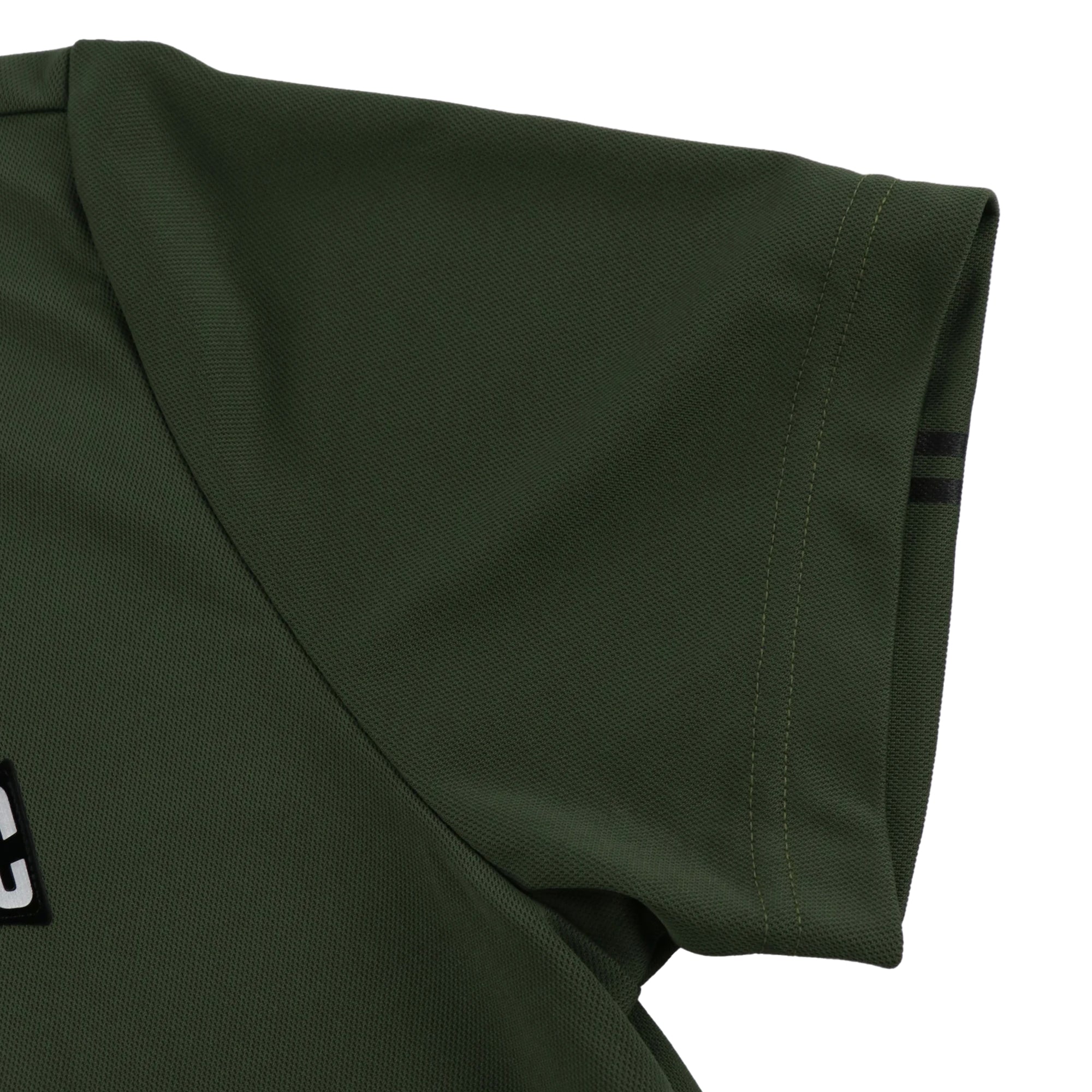 【23AW 新作】MENS バックハニカム 半袖モックネック オリーブ/072234001
