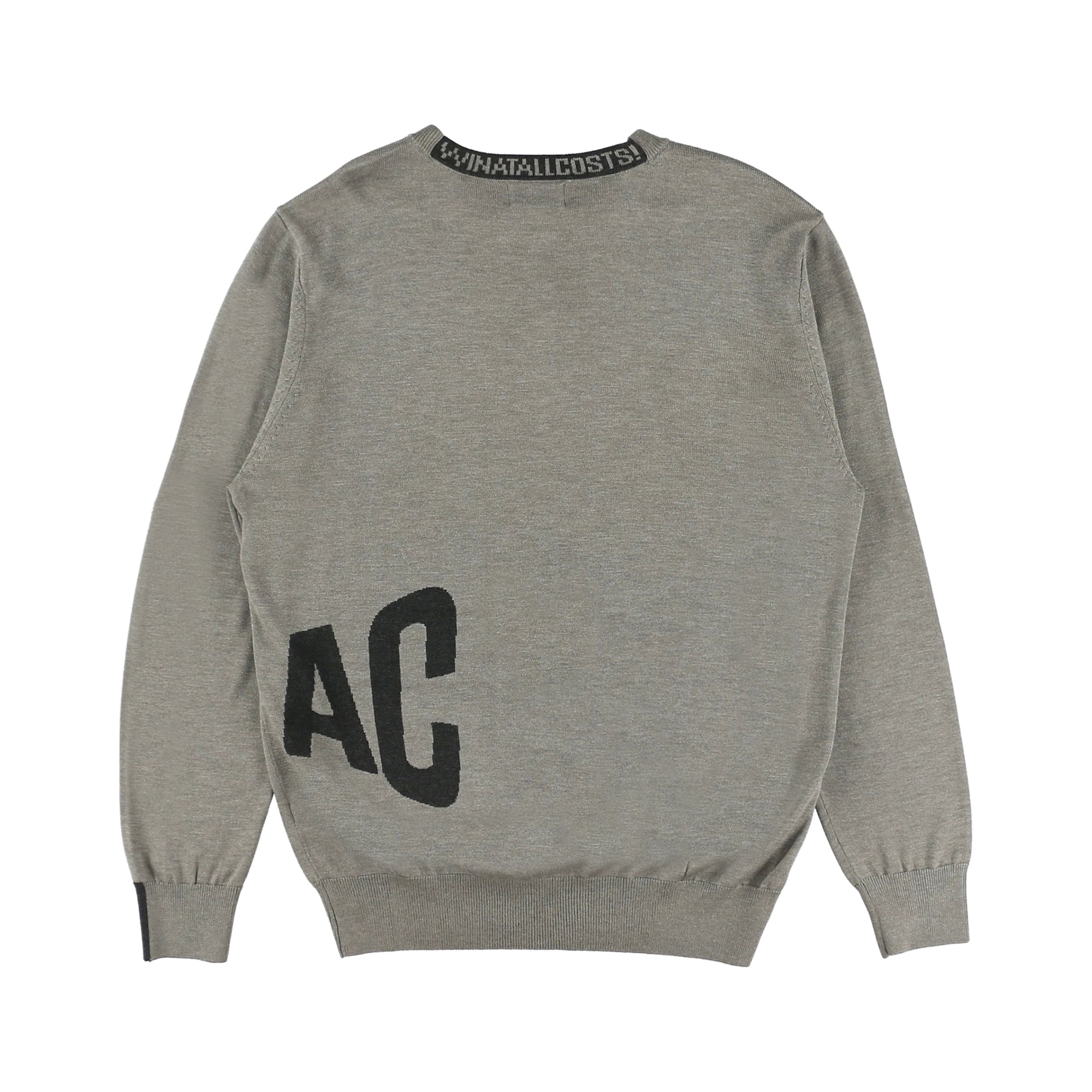 MENS Moistニット 長袖プルオーバー チャコール/072234720