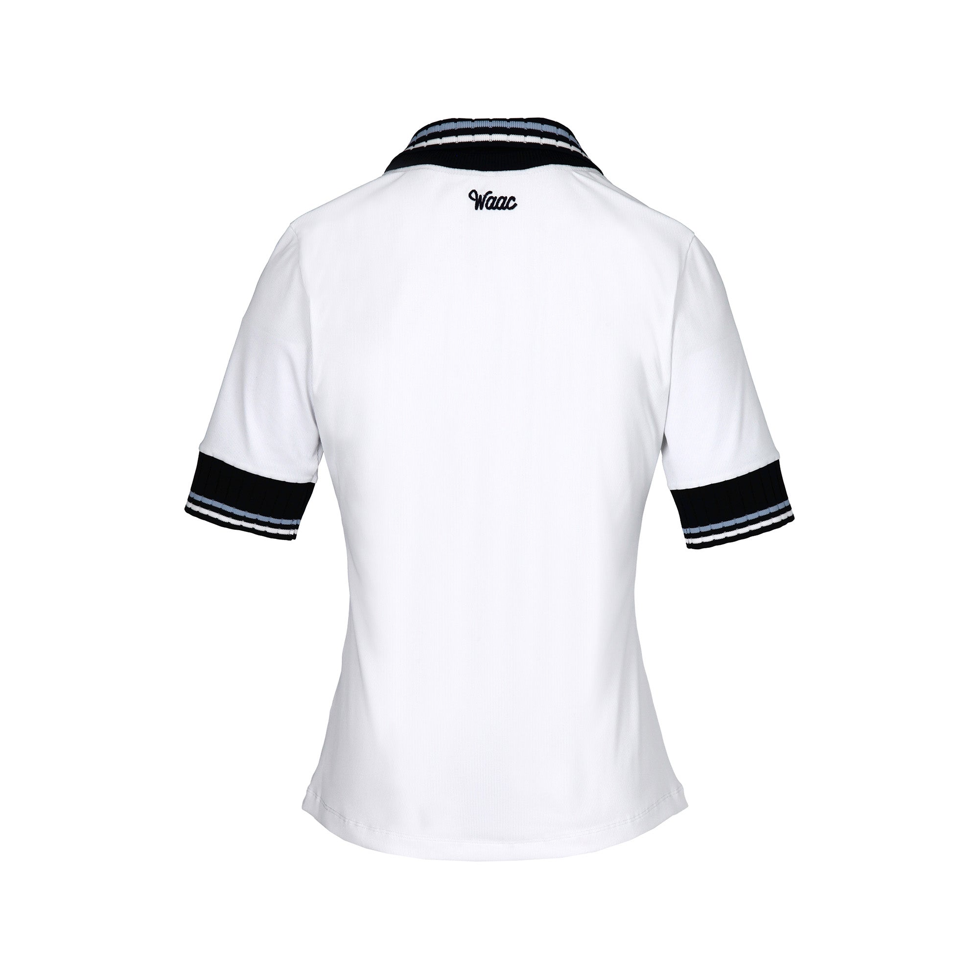 WOMEN カラーブロック リブポロシャツ ホワイト