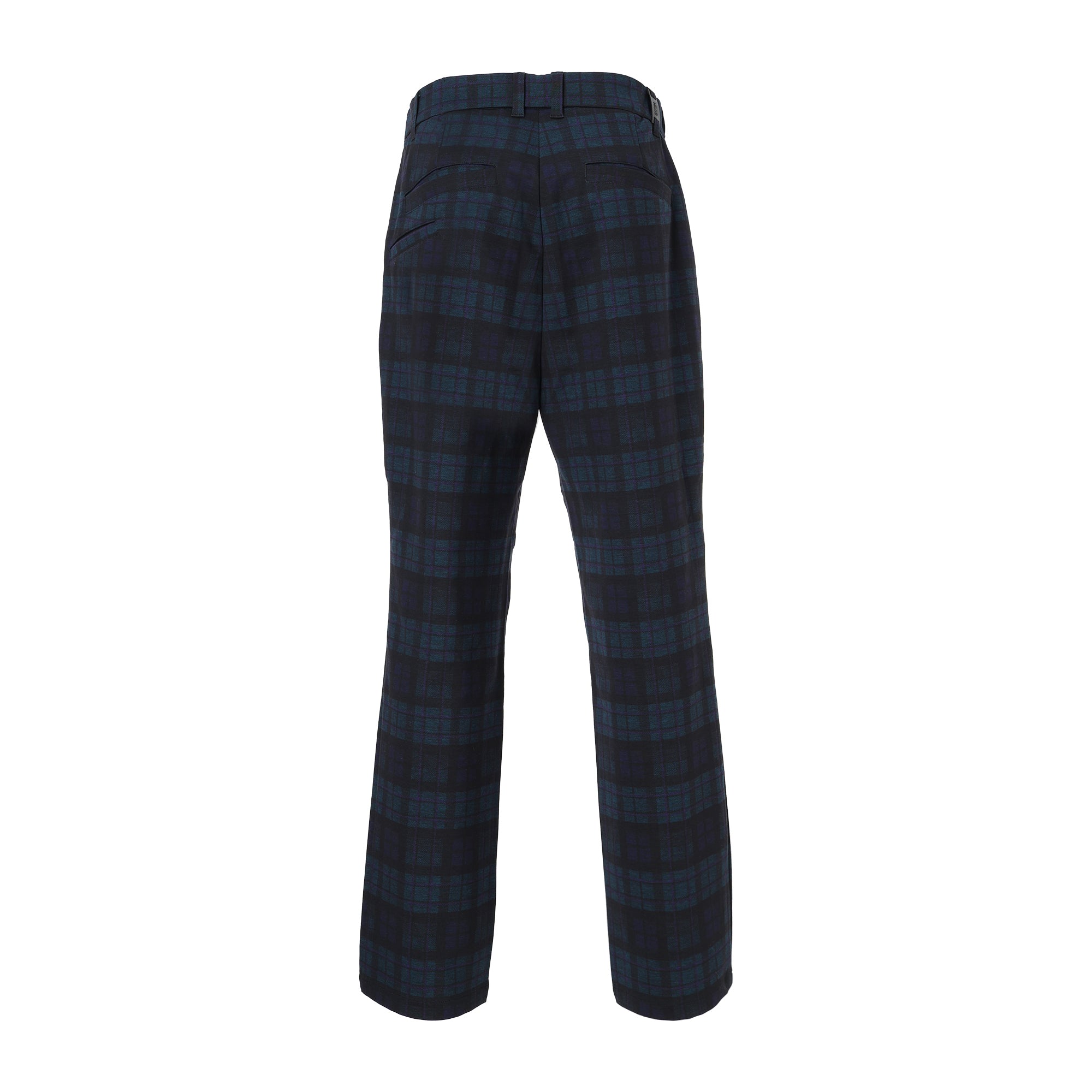 MENS シーズンチェック柄 ロングパンツ ティールブルー/072244421