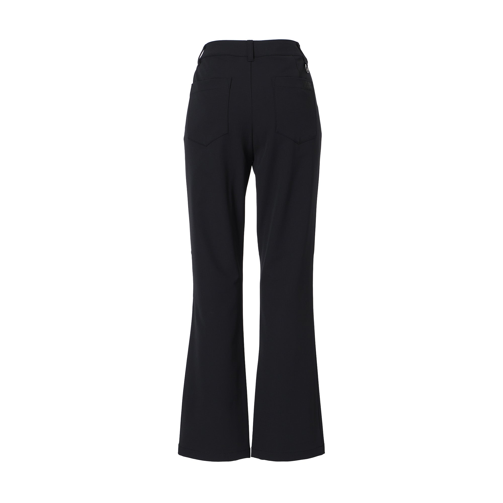 WOMEN 2WAYストレッチ セミフレアパンツ ブラック