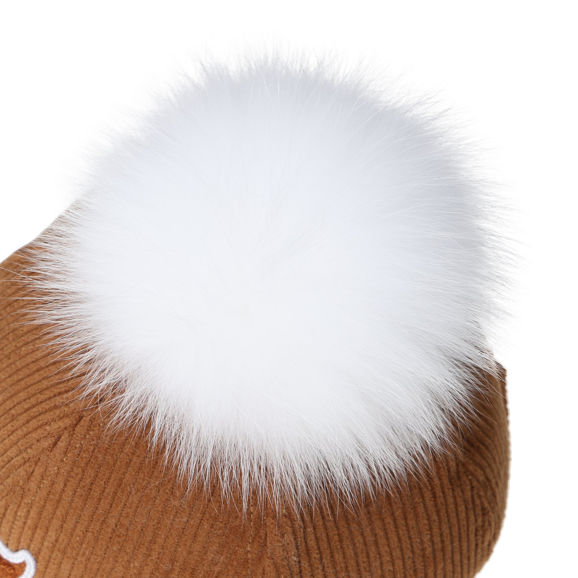 WOMEN コーデュロイポンポンキャップ キャメル