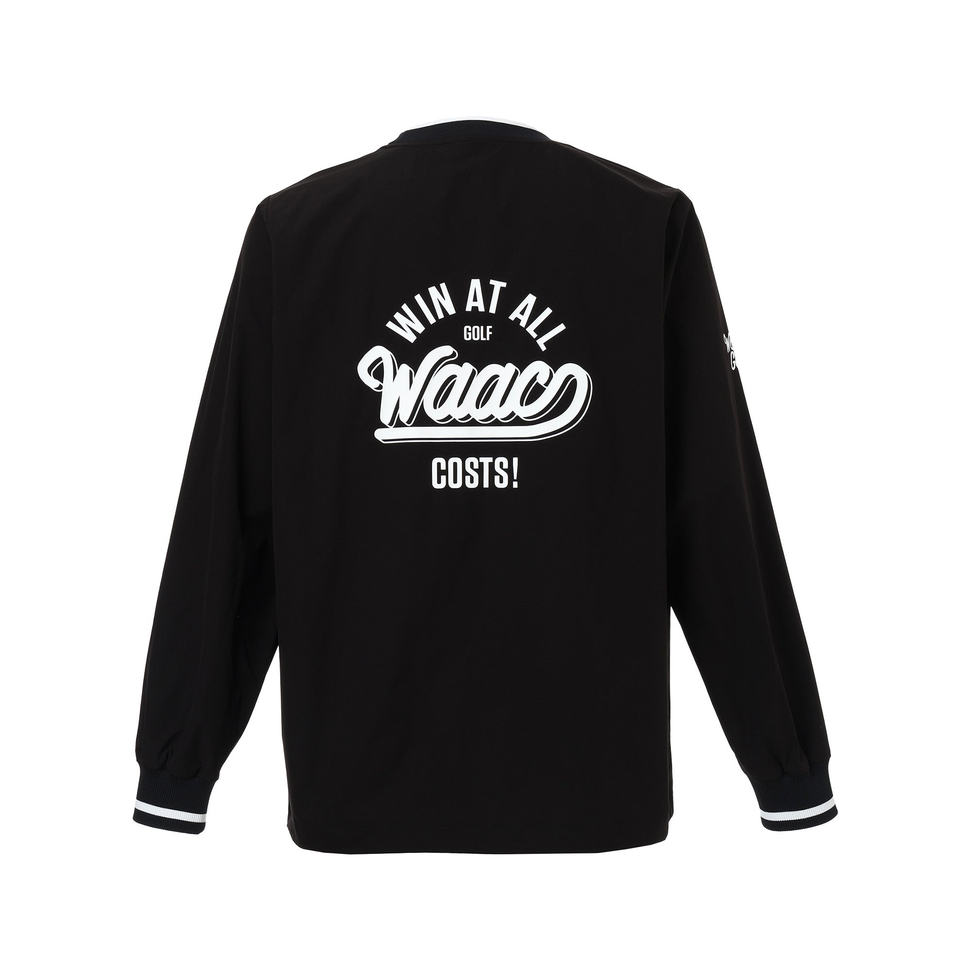 MEN ストレッチタフタバックロゴプルオーバー ブラック