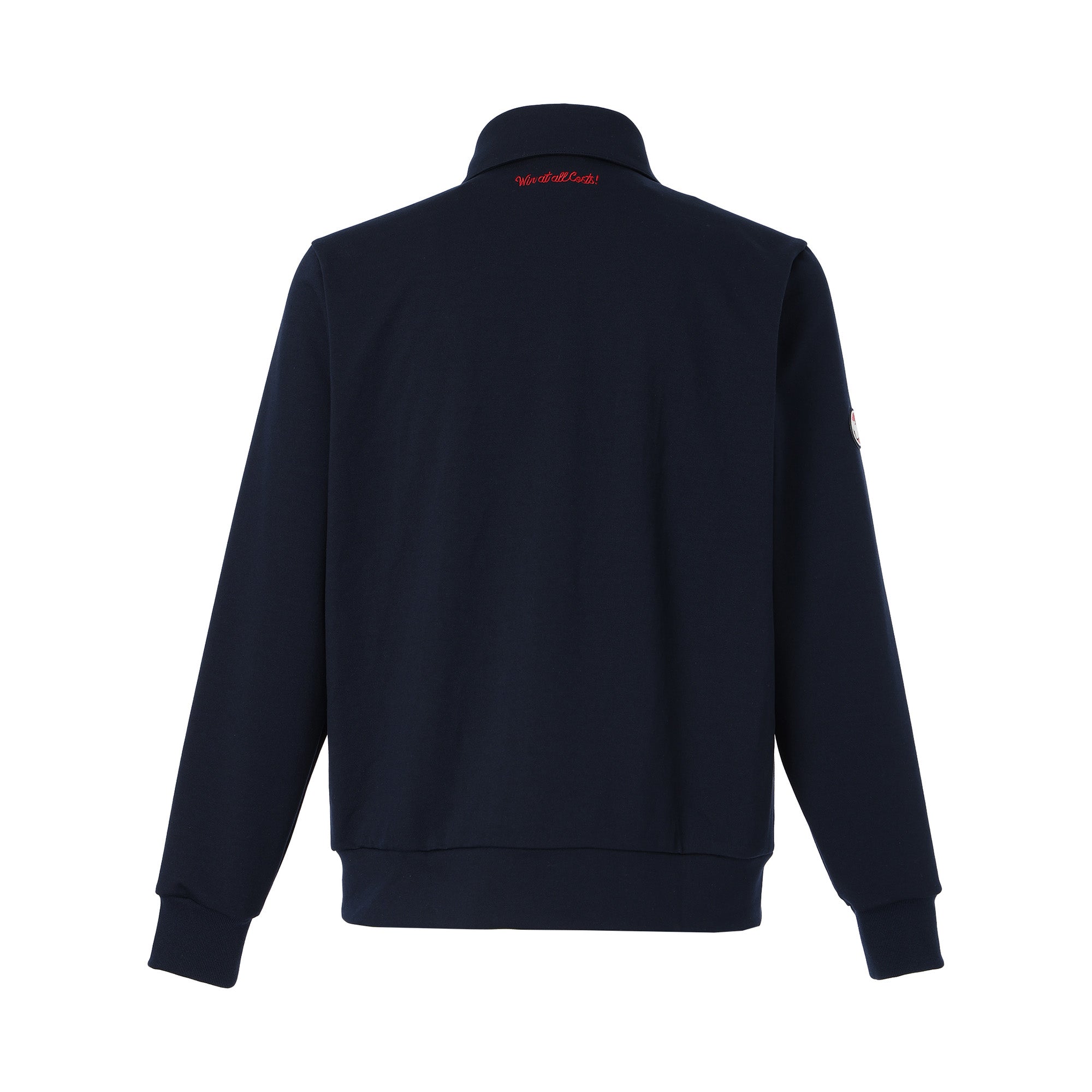 MEN コットンタッチ ハーフジップポロ ネイビー