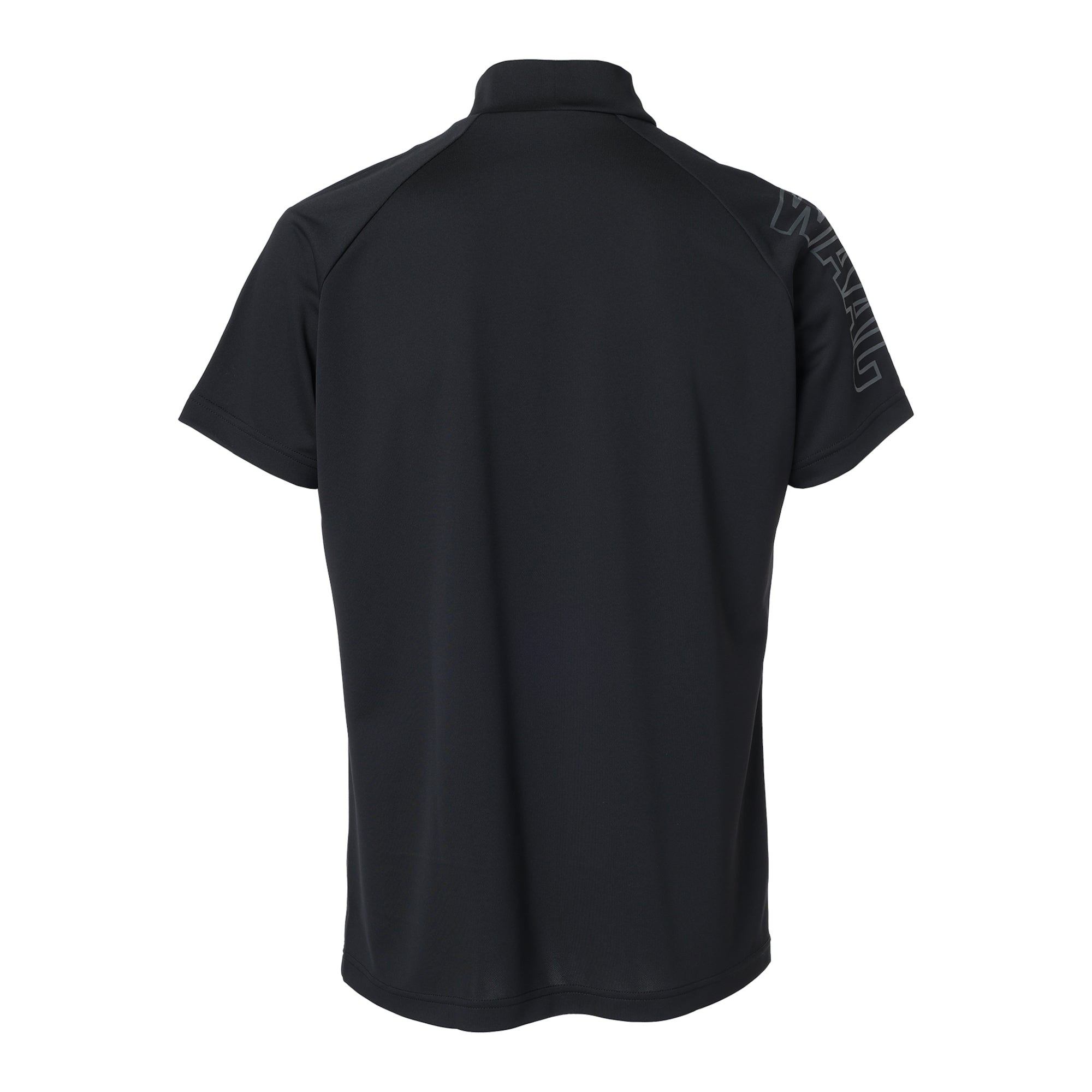 MENS バックハニカム 半袖モックネック ブラック/072244010