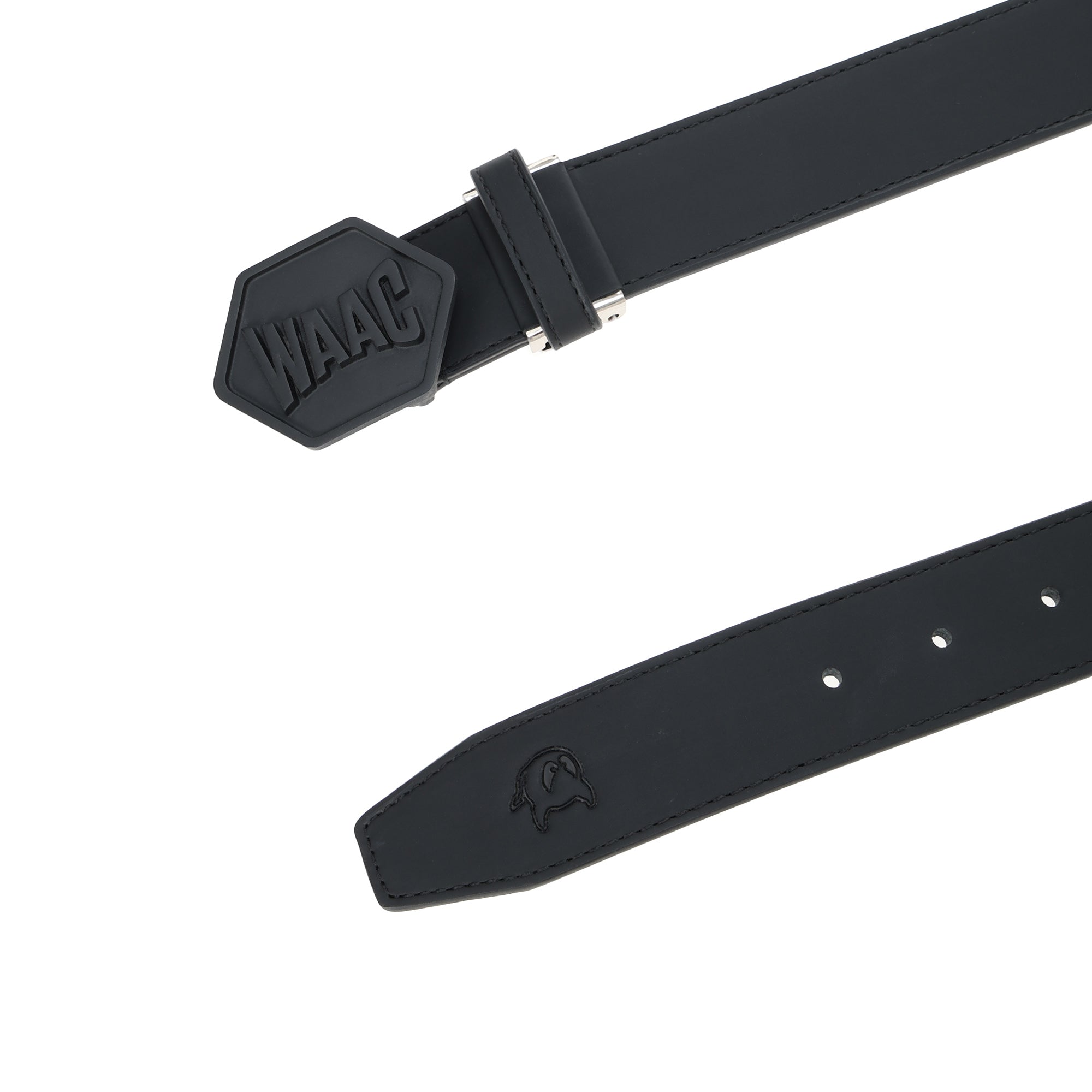 MEN ロゴバックルベルト ブラック