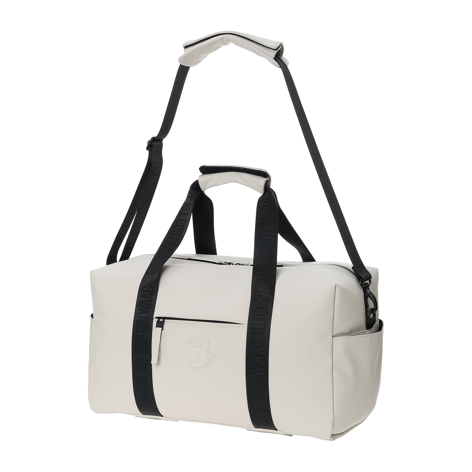 UNISEX MATTE FAUX LEATHER ボストンバッグ ブラック