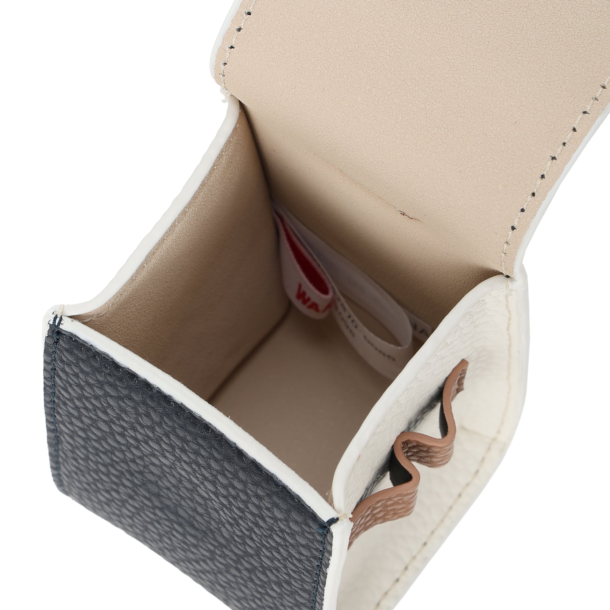 UNISEX Grainy Synthetic Leather ボールポーチ アイボリー