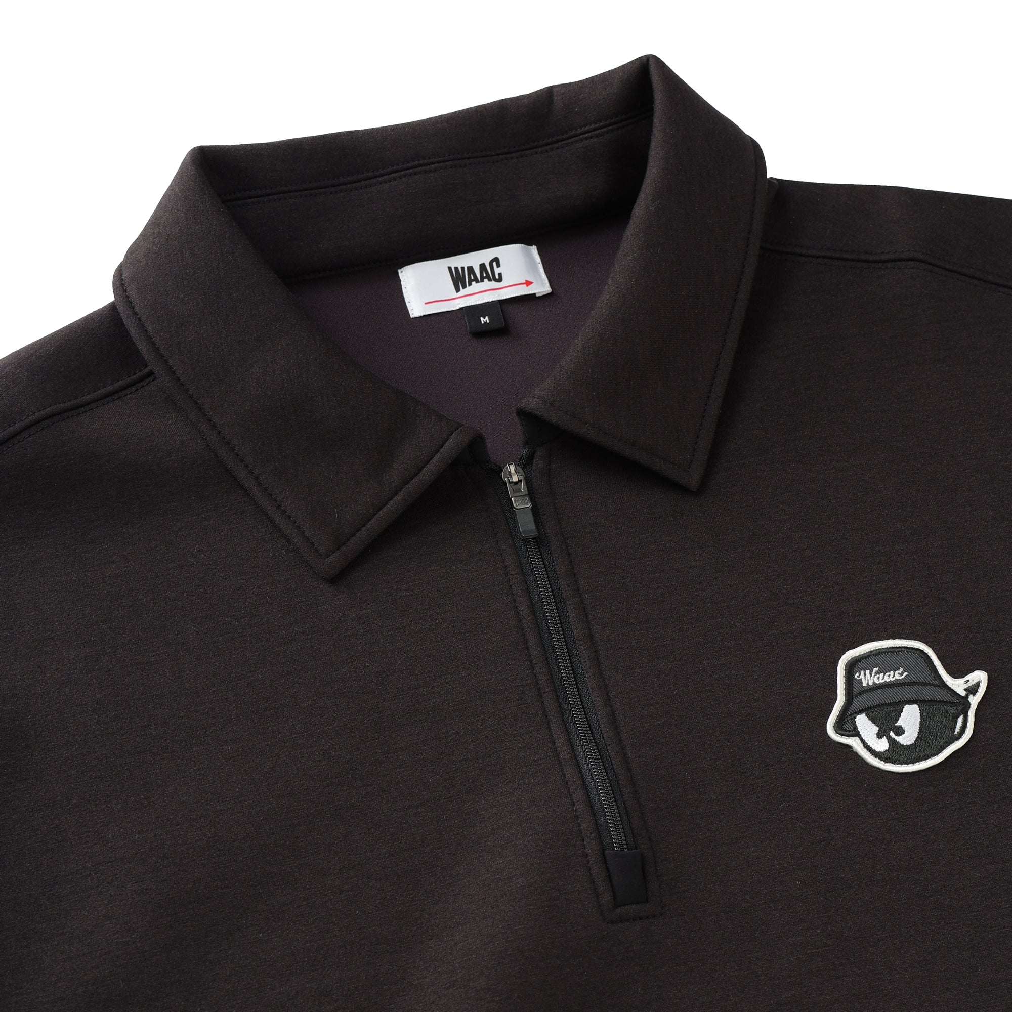 MENS ダンボールニットハーフジップ ブラック/072244021