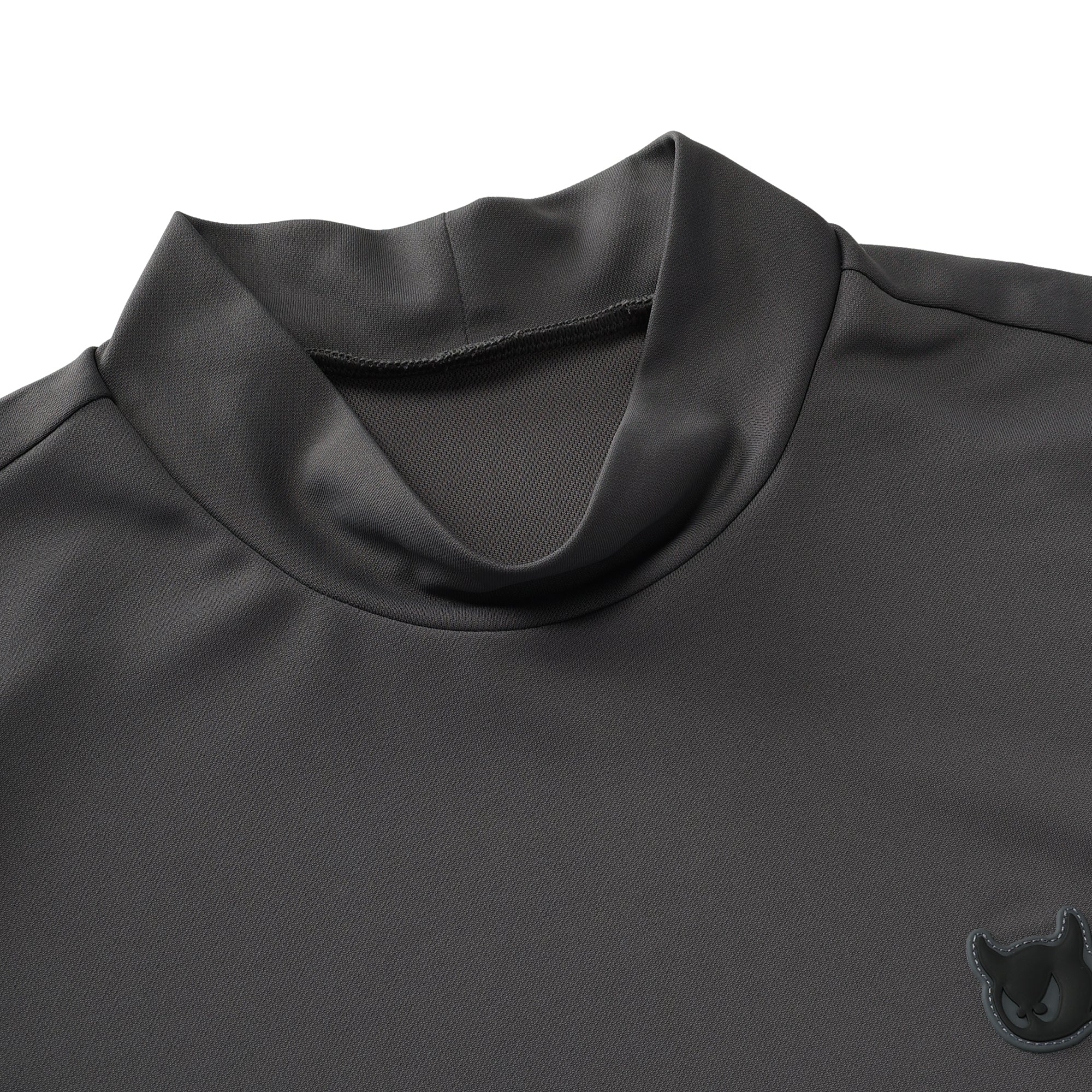 MENS バックハニカム 半袖モックネック ブラック/072244010