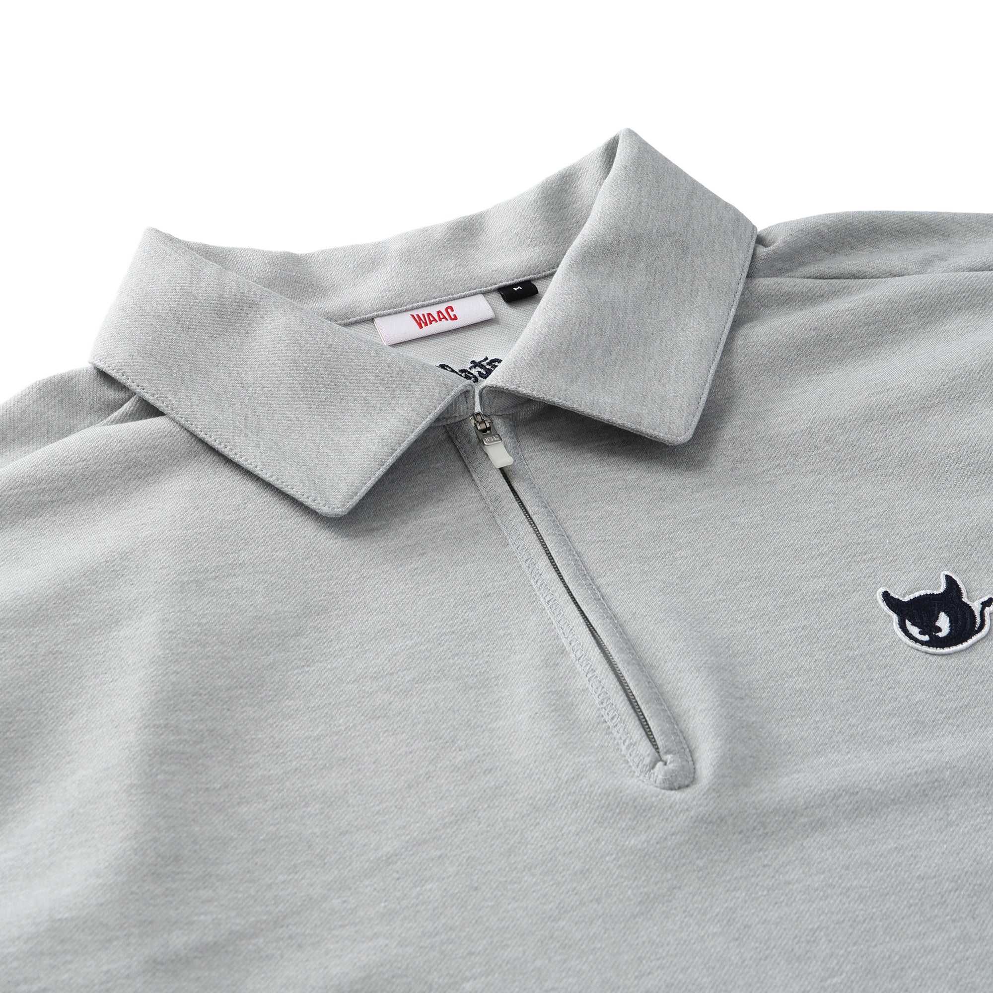 MEN コットンタッチ ハーフジップポロ ネイビー