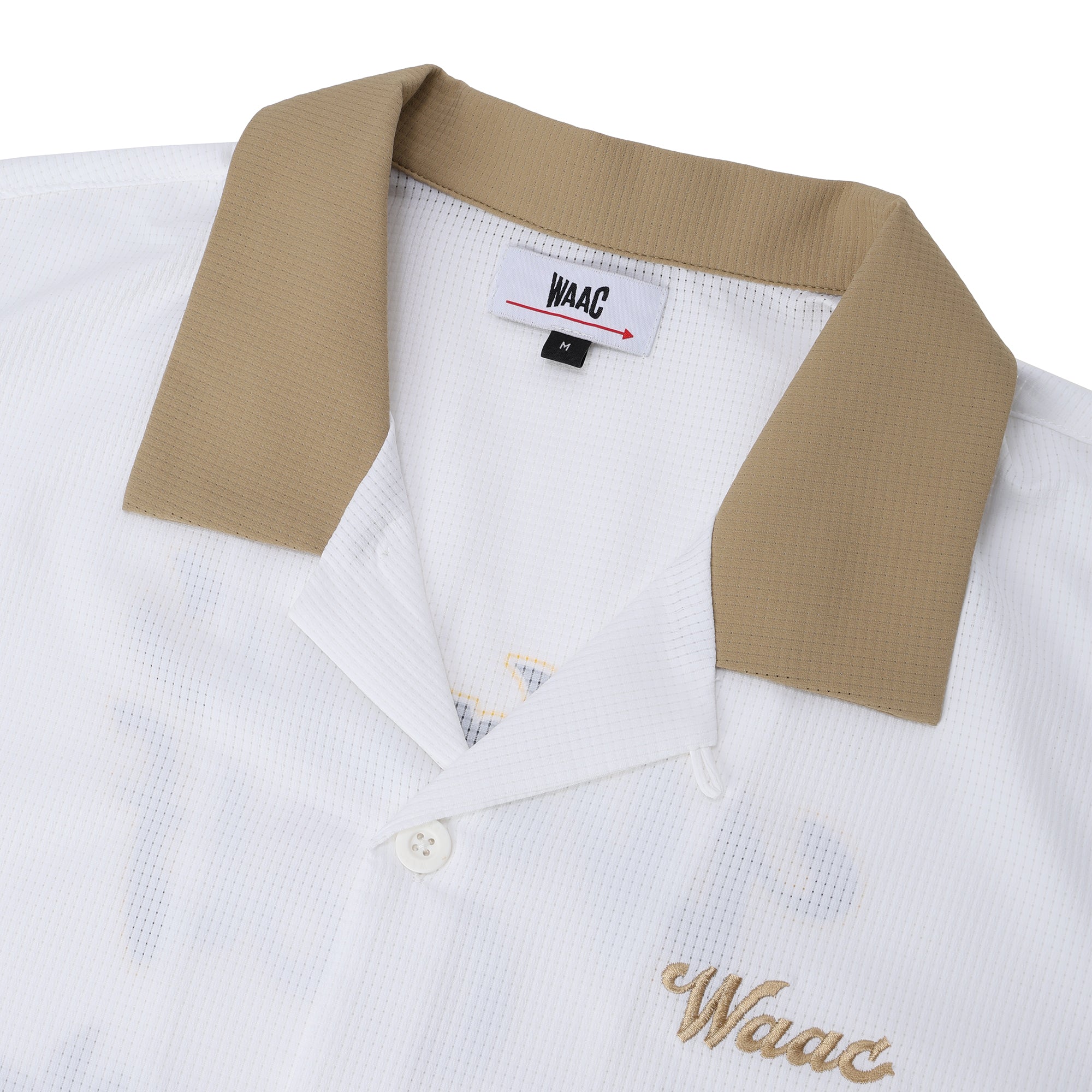MEN DotAir®バックプリントオープンカラーシャツ ホワイト