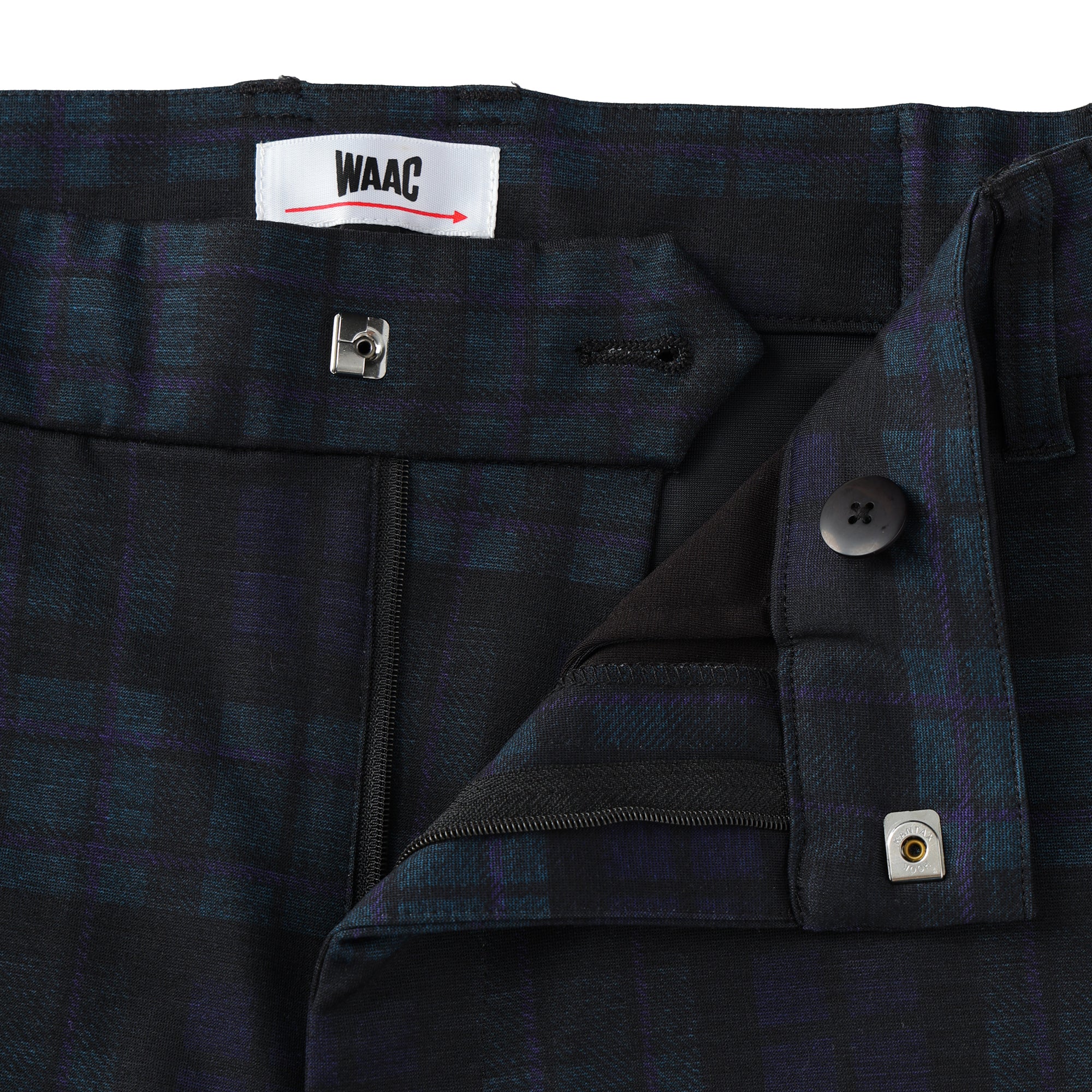 MENS シーズンチェック柄 ロングパンツ ティールブルー/072244421