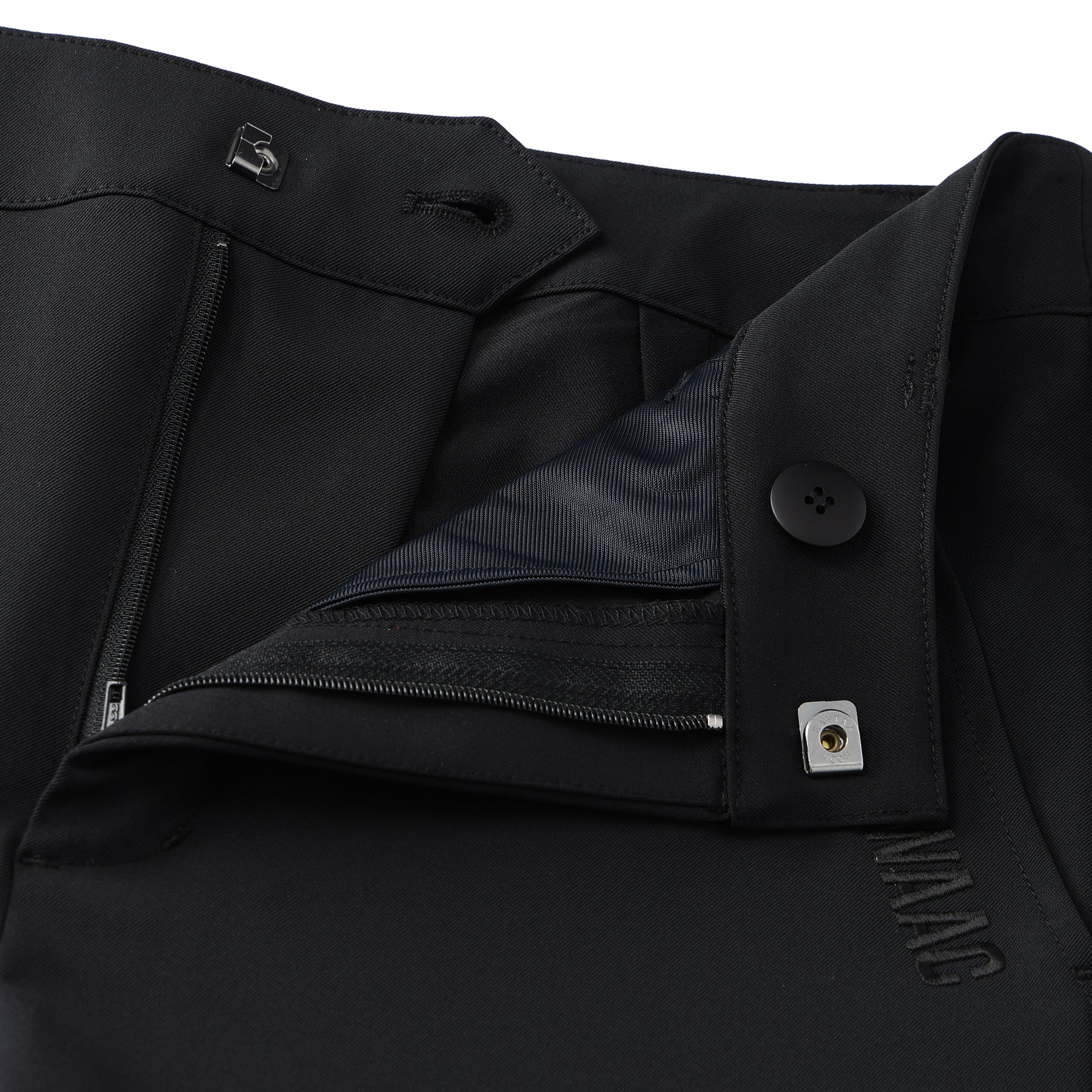 WOMEN 2WAYストレッチ セミフレアパンツ ブラック