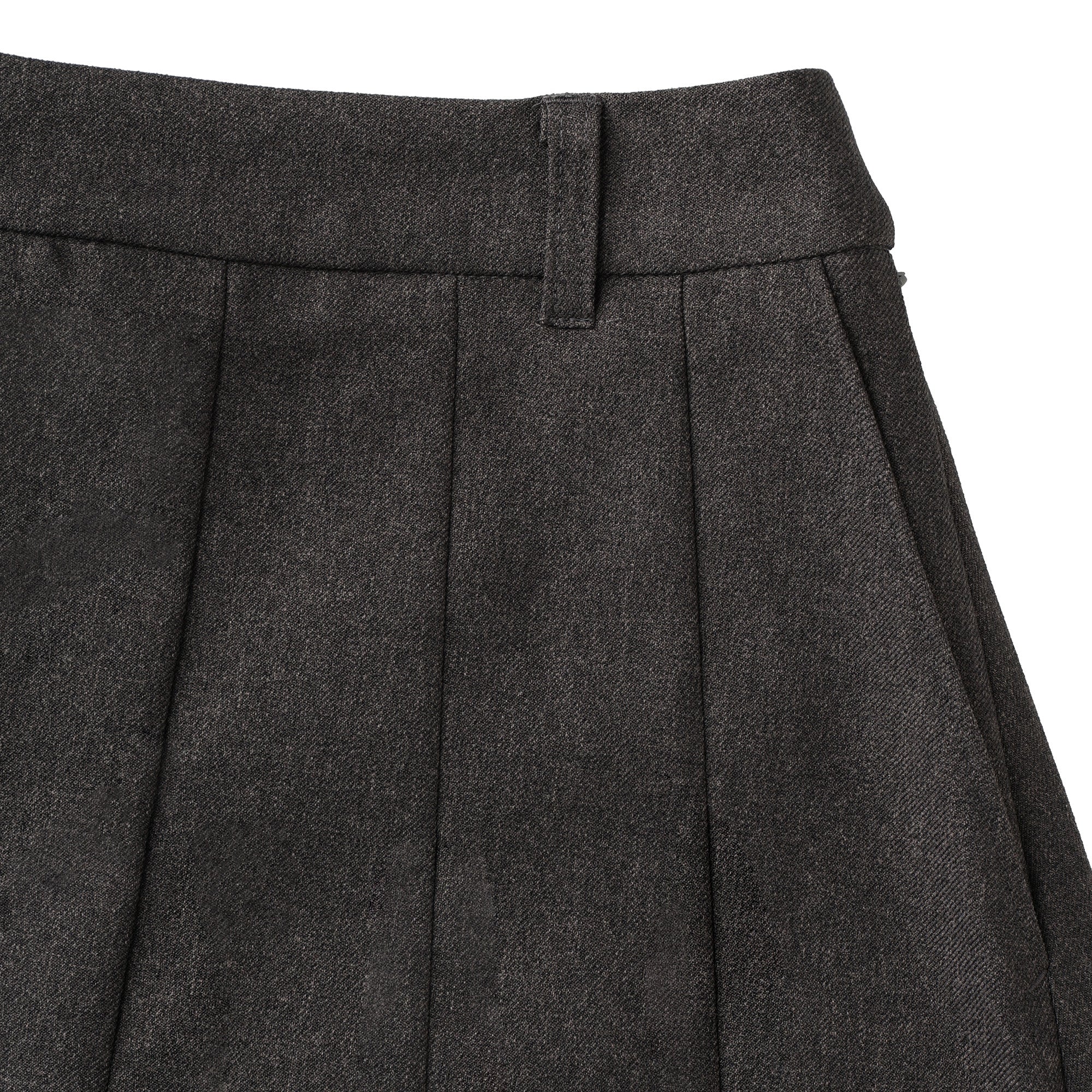 WOMENS ウールライクプリーツスカート チャコール/072244380