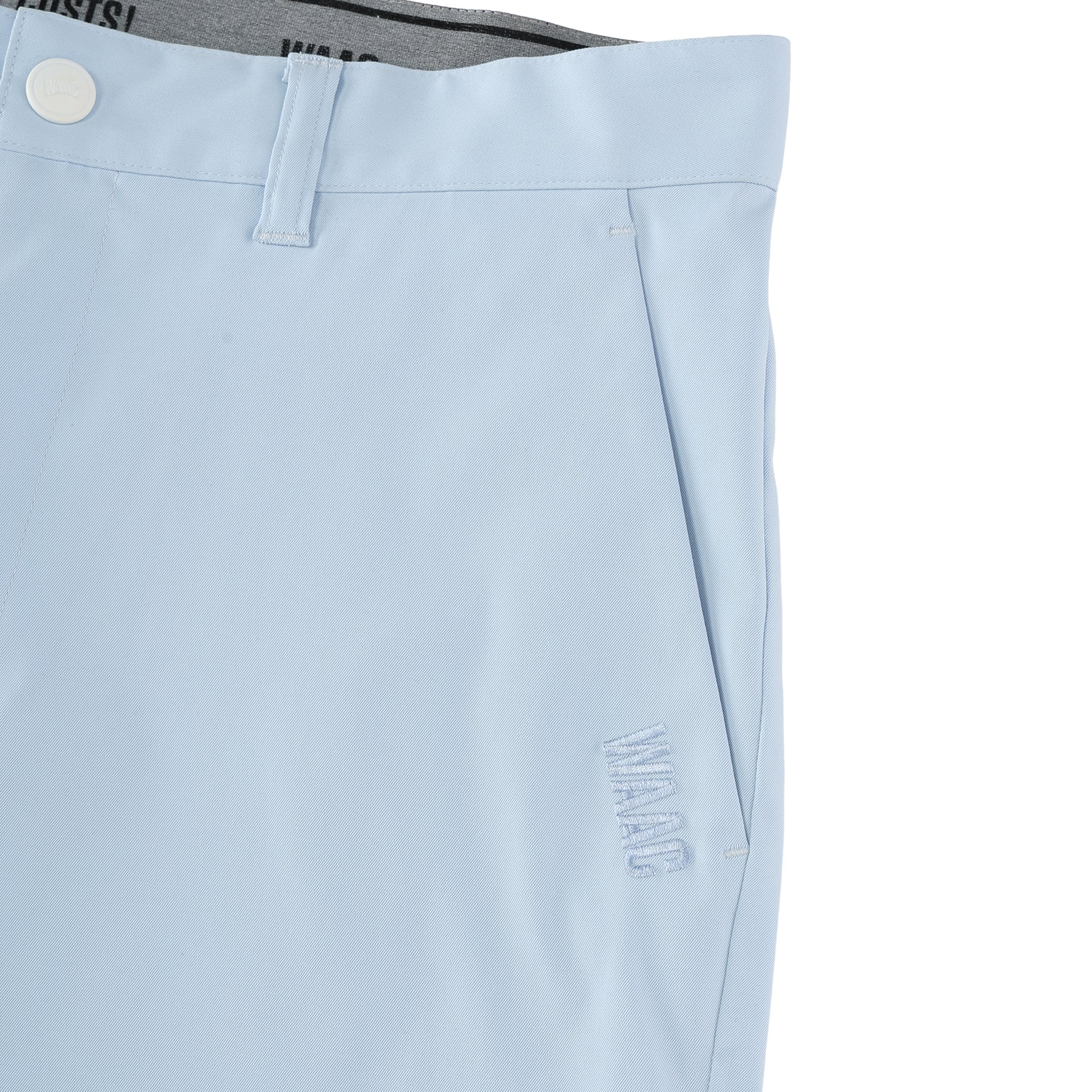 MEN スパンライク チノハーフパンツ ブルー