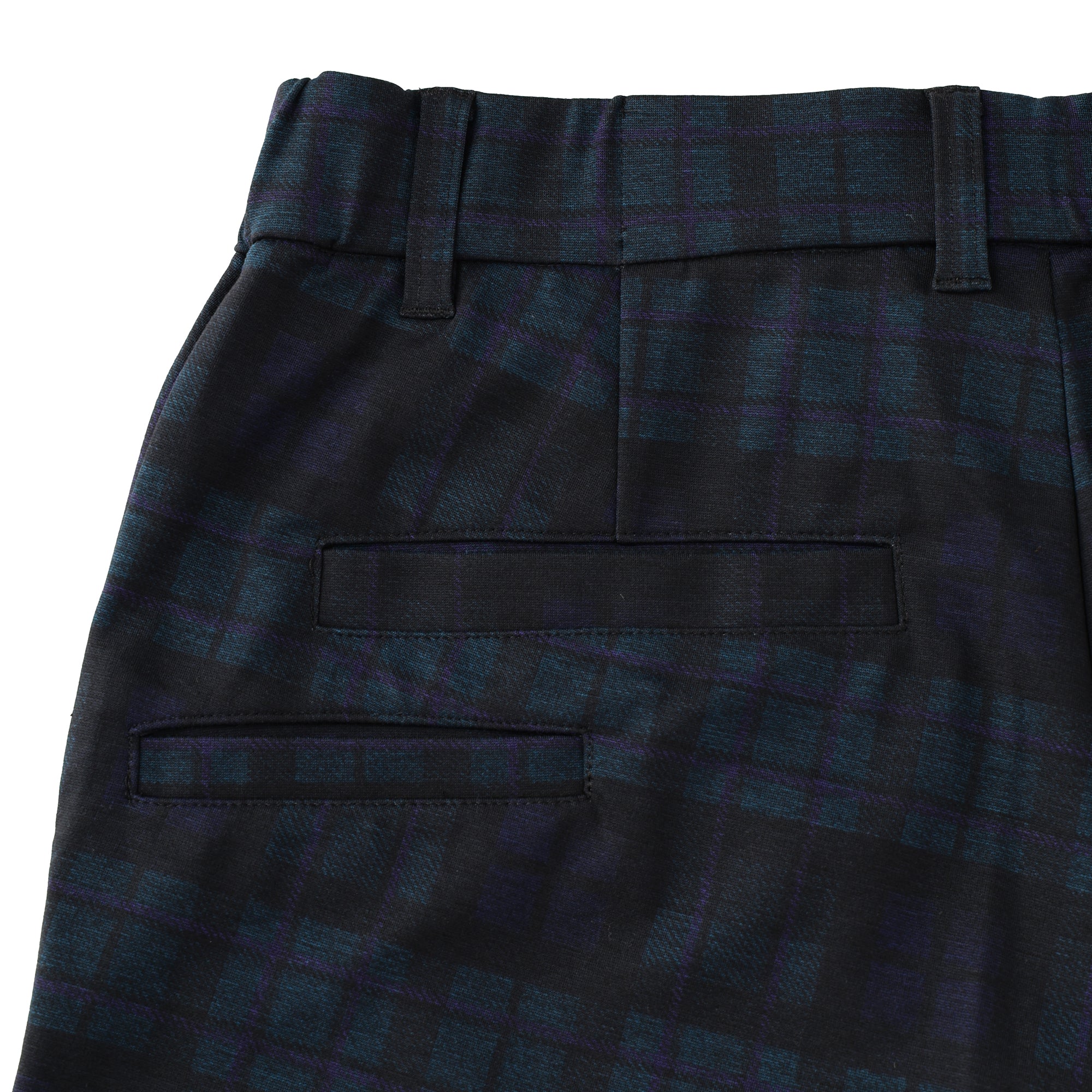 MENS シーズンチェック柄 ロングパンツ ティールブルー/072244421