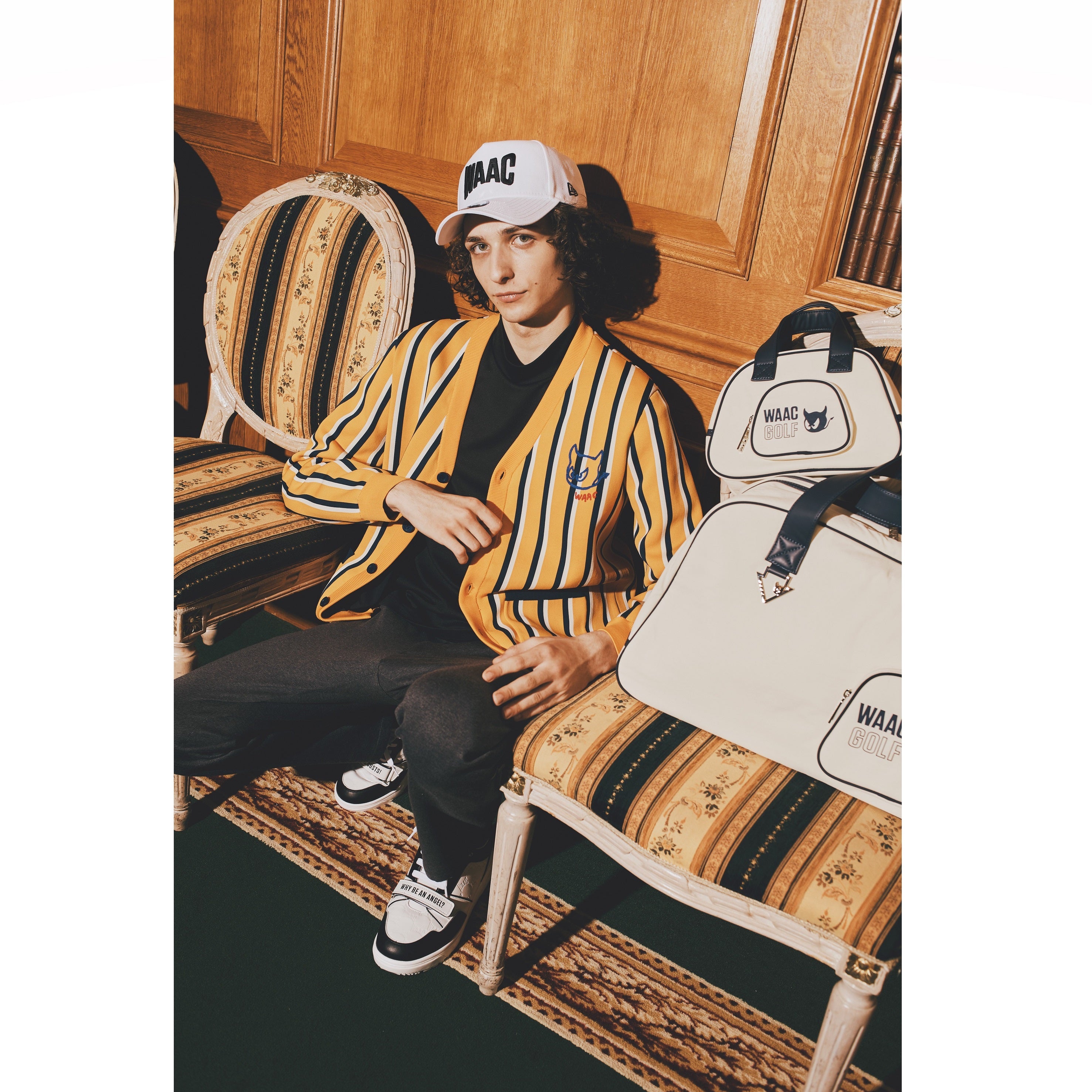 MENS 裏付マイクロスリームカーディガン マスタード/072234731