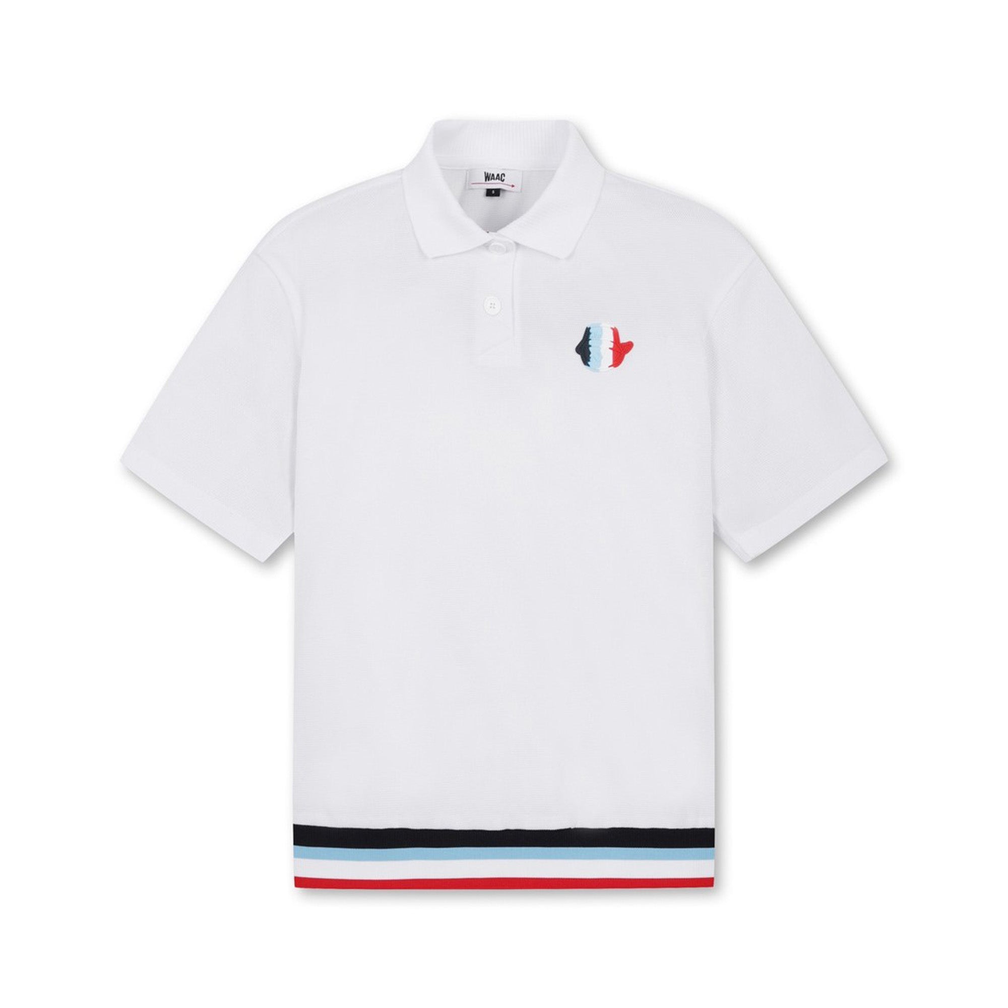 WOMEN カラーブロックルーズフィットポロシャツ ホワイト