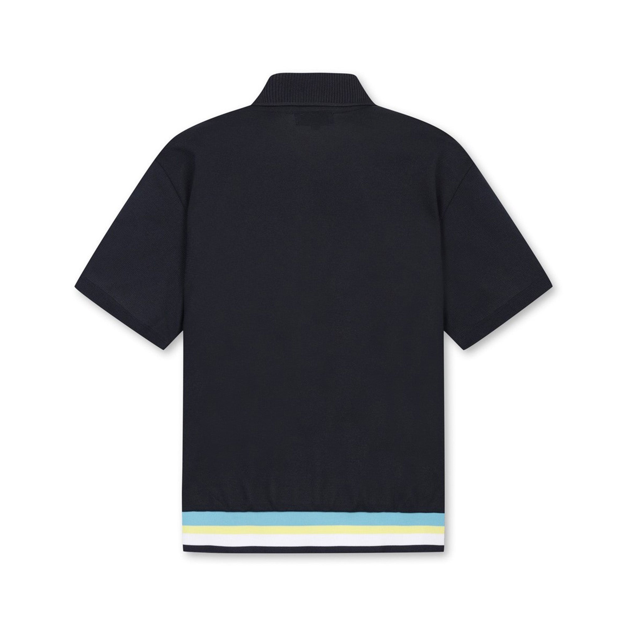 WOMEN カラーブロックルーズフィットポロシャツ ネイビー