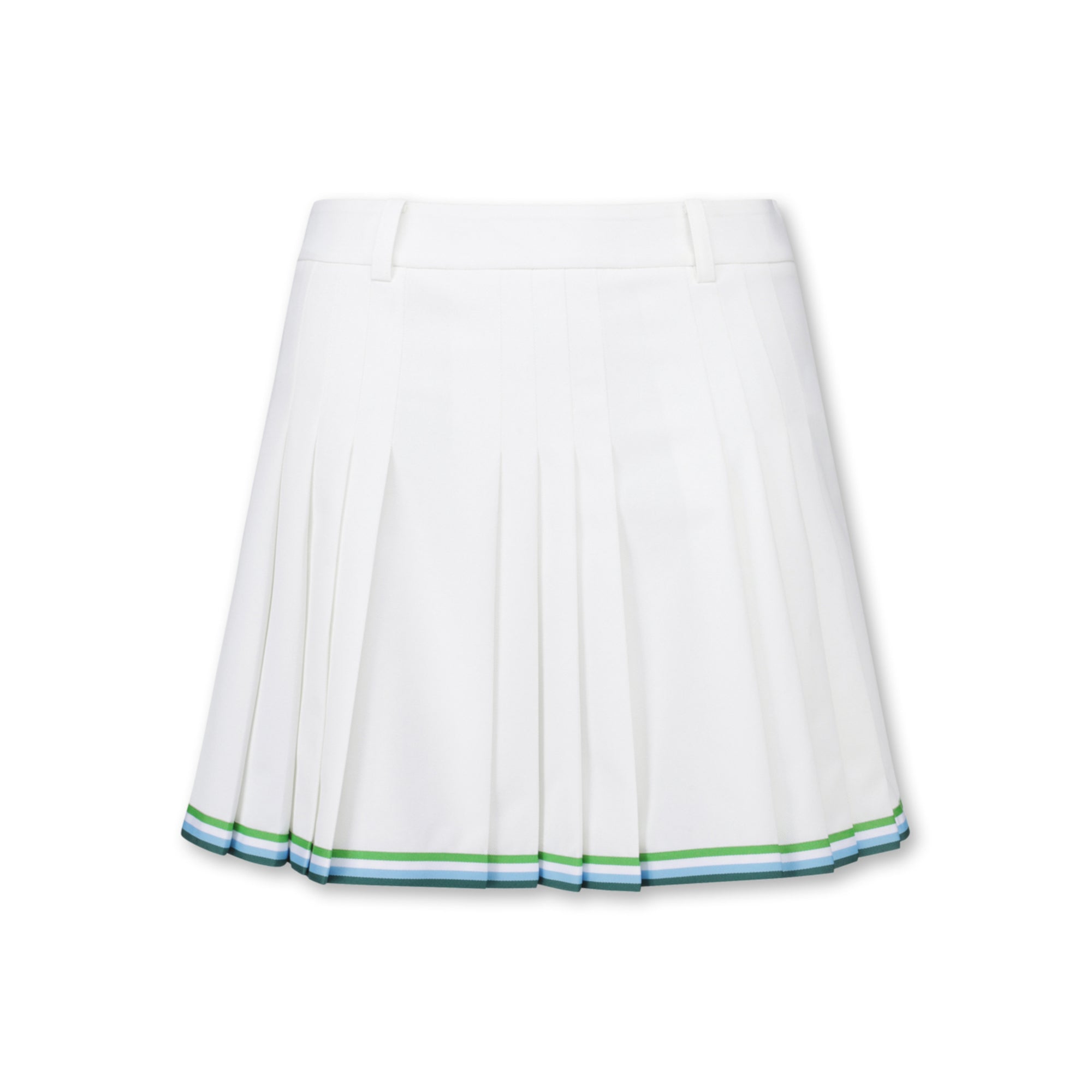 WOMEN カラーテーププリーツスカート ホワイト