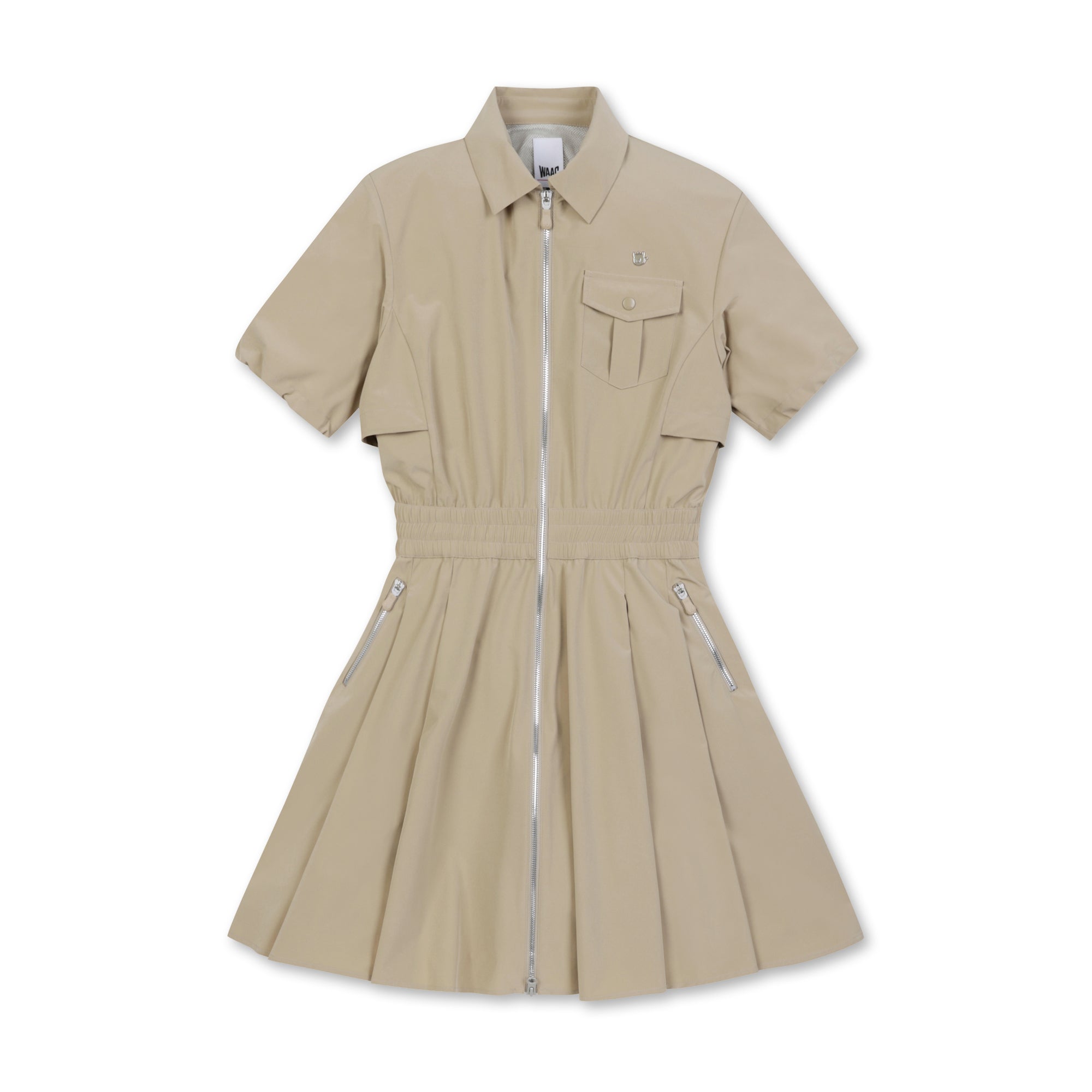 WOMENS ジップアップワンピース ベージュ/072342550