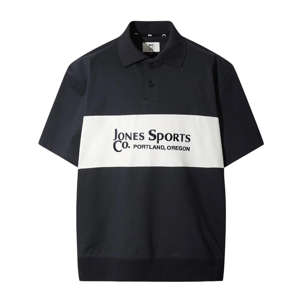 MEN カラーブロック ポロスウェットシャツ ネイビー